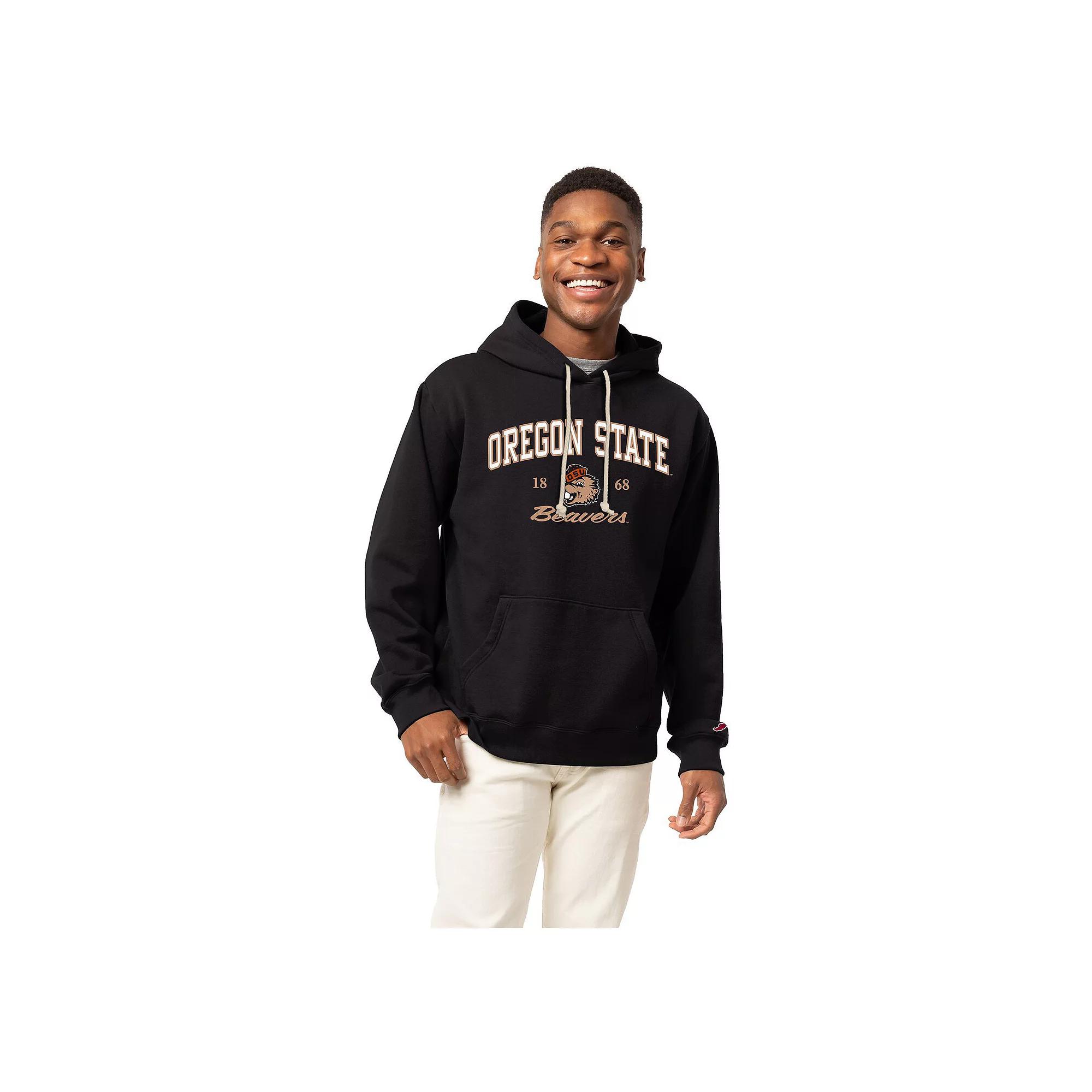 Men's League Collegiate Wear Black Oregon State Beavers Arch Script Essential Fleece 2.0 Pullover Hoodie,  Product Image