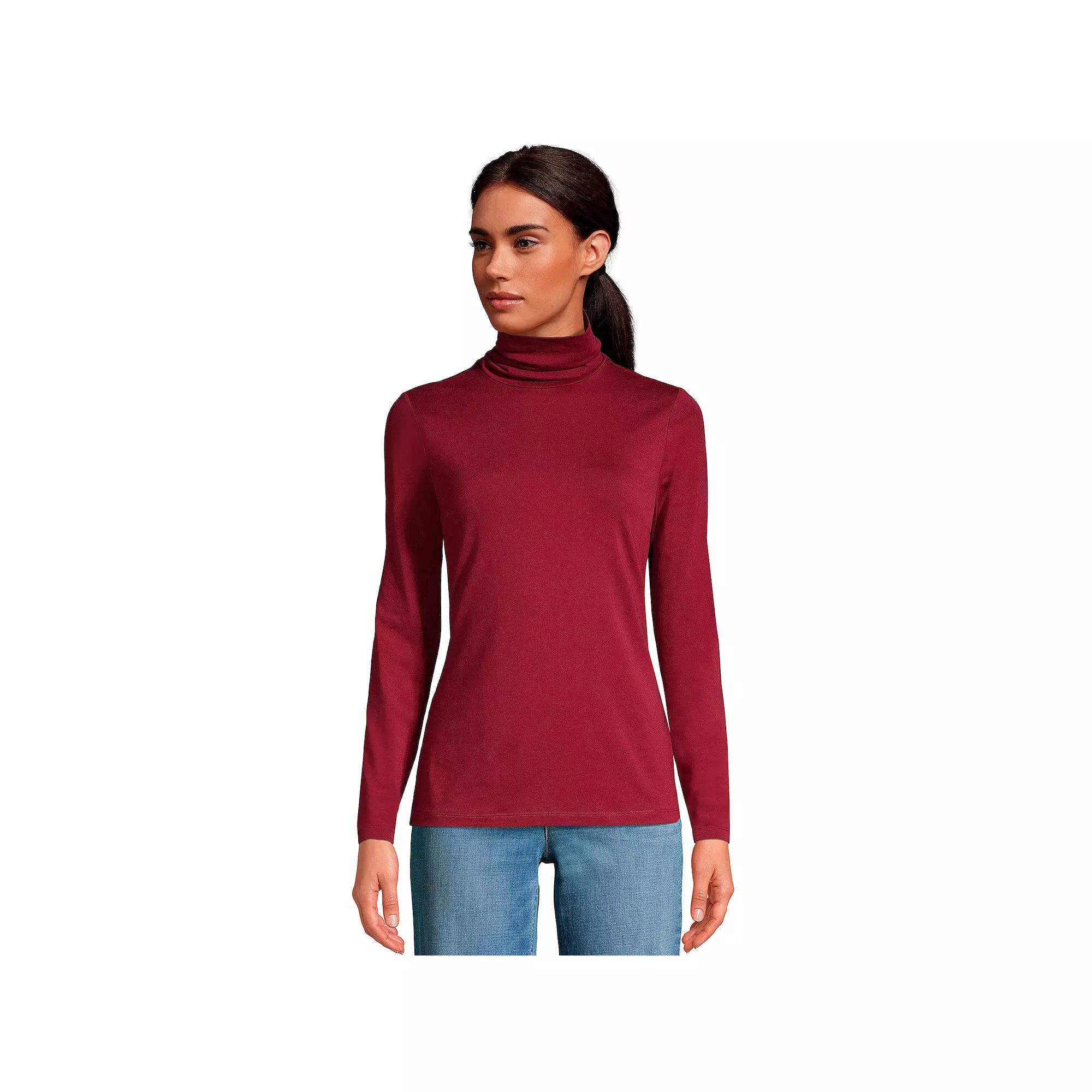 Women's Lands' End Lightweight Fitted Turtleneck,  Product Image