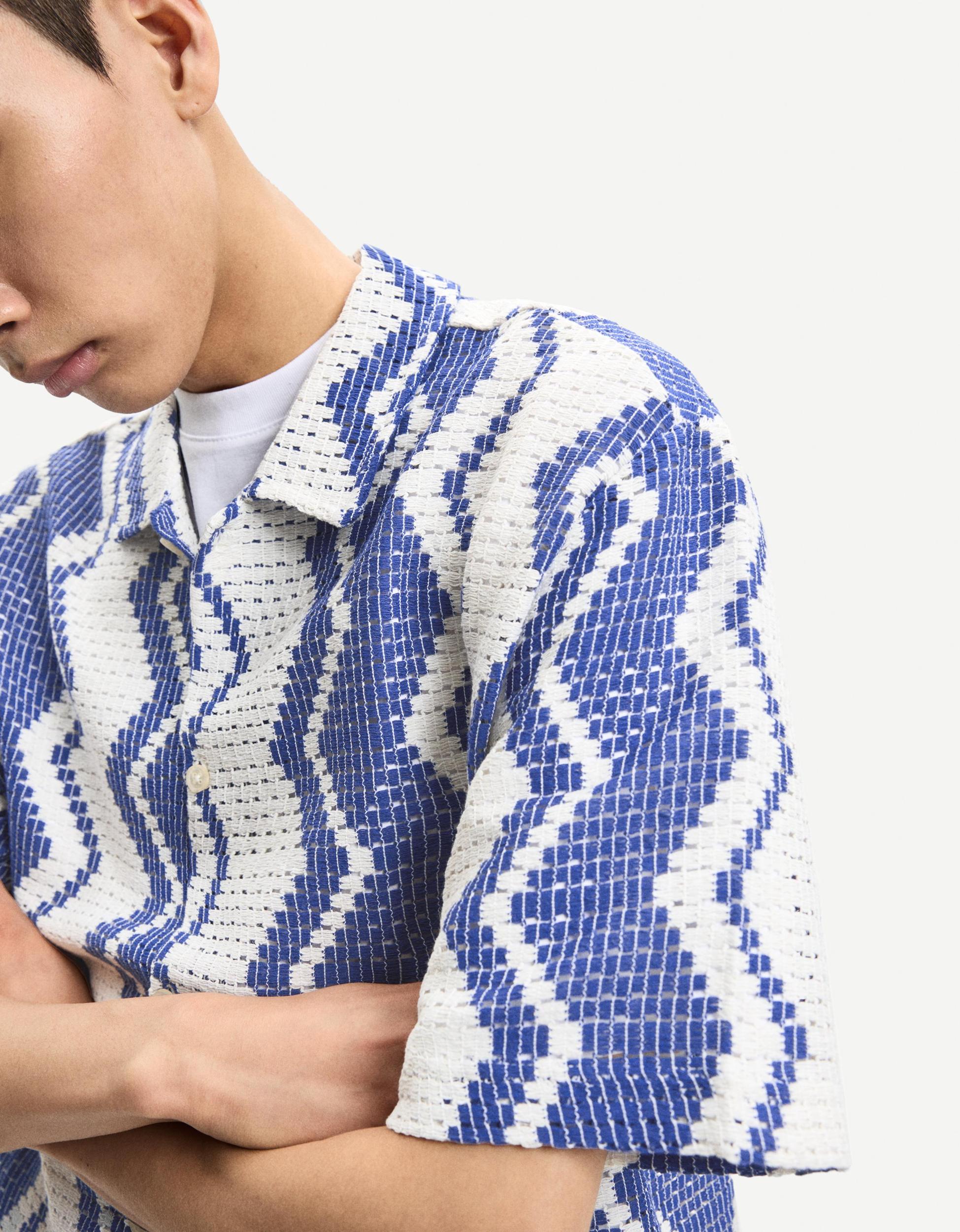 Short sleeve crochet shirt Product Image