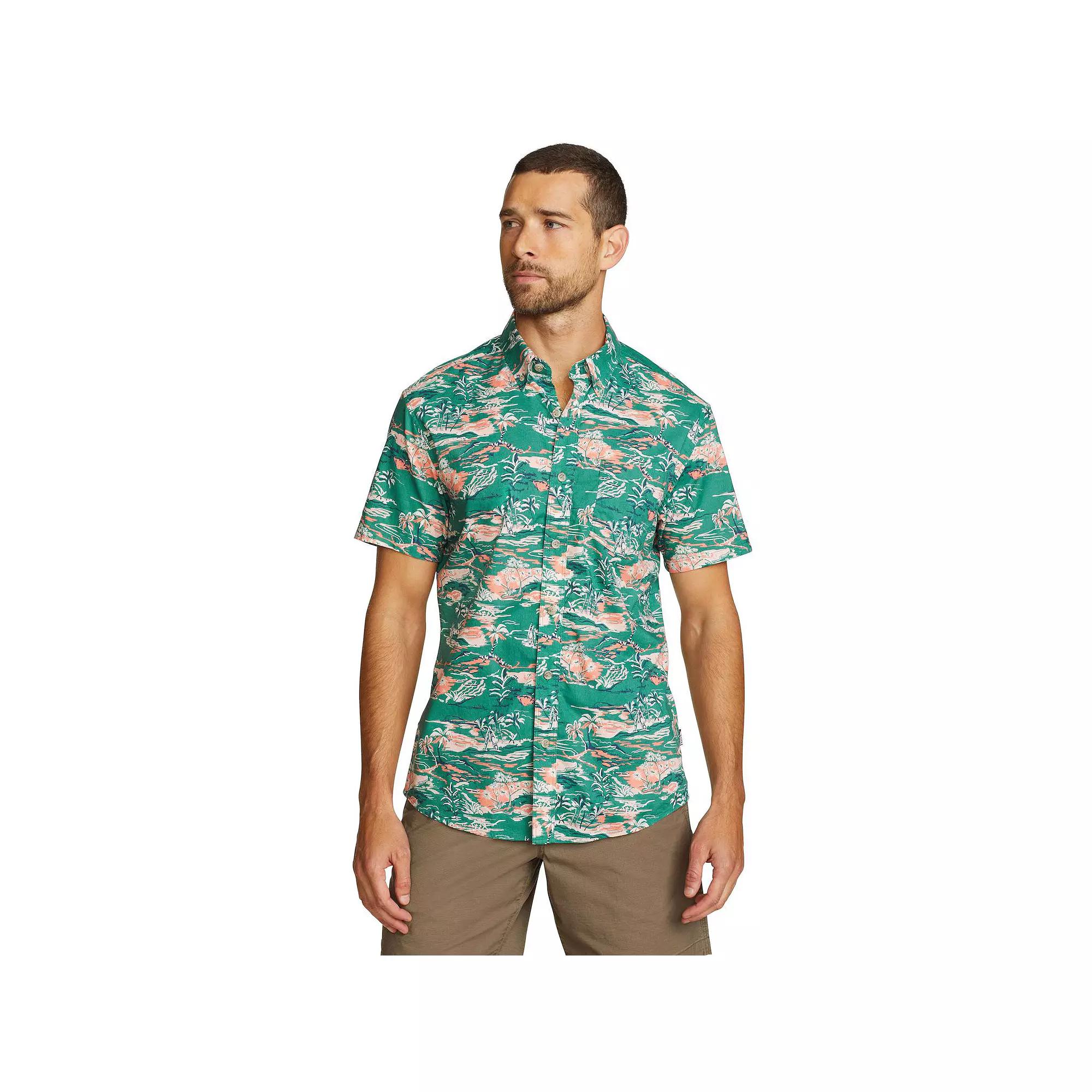 Men's Eddie Bauer Baja Print Short Sleeve Button-Down Shirt,  Product Image