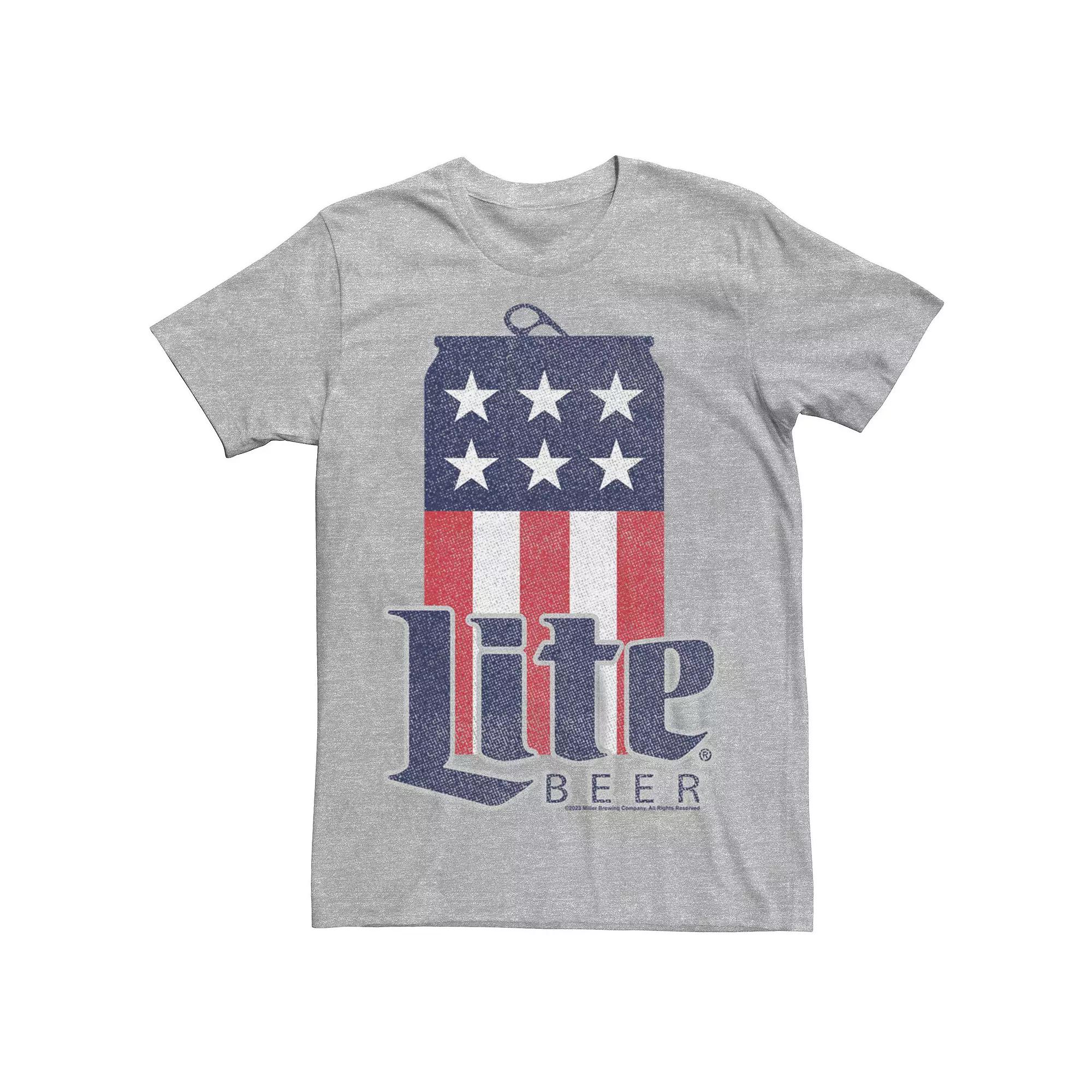 Men's Lite Beer USA Flag Can Graphic Tee,  Product Image