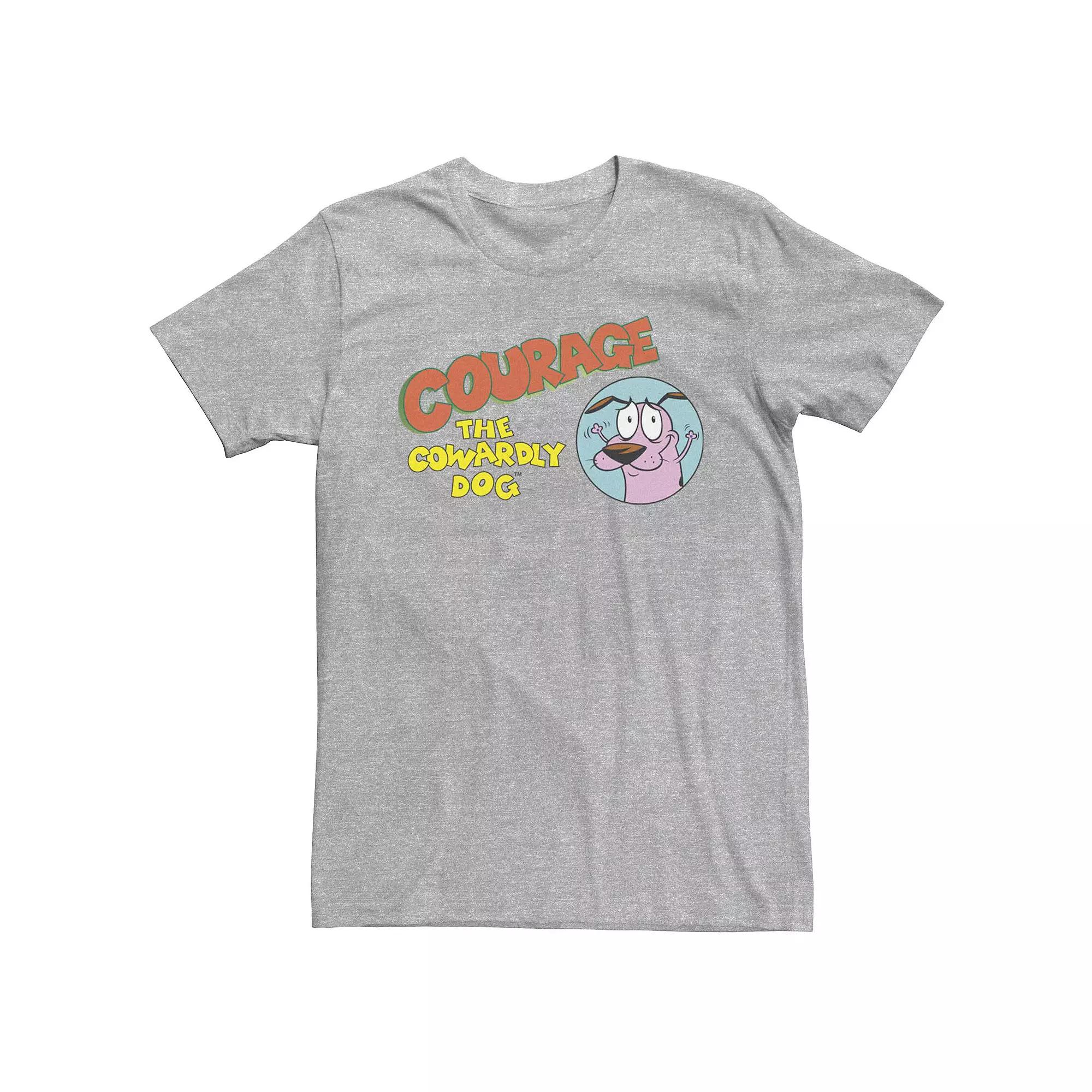 Men's Courage The Cowardly Dog Circle Portrait Logo Tee, Size: XXL, Athletic Grey Product Image