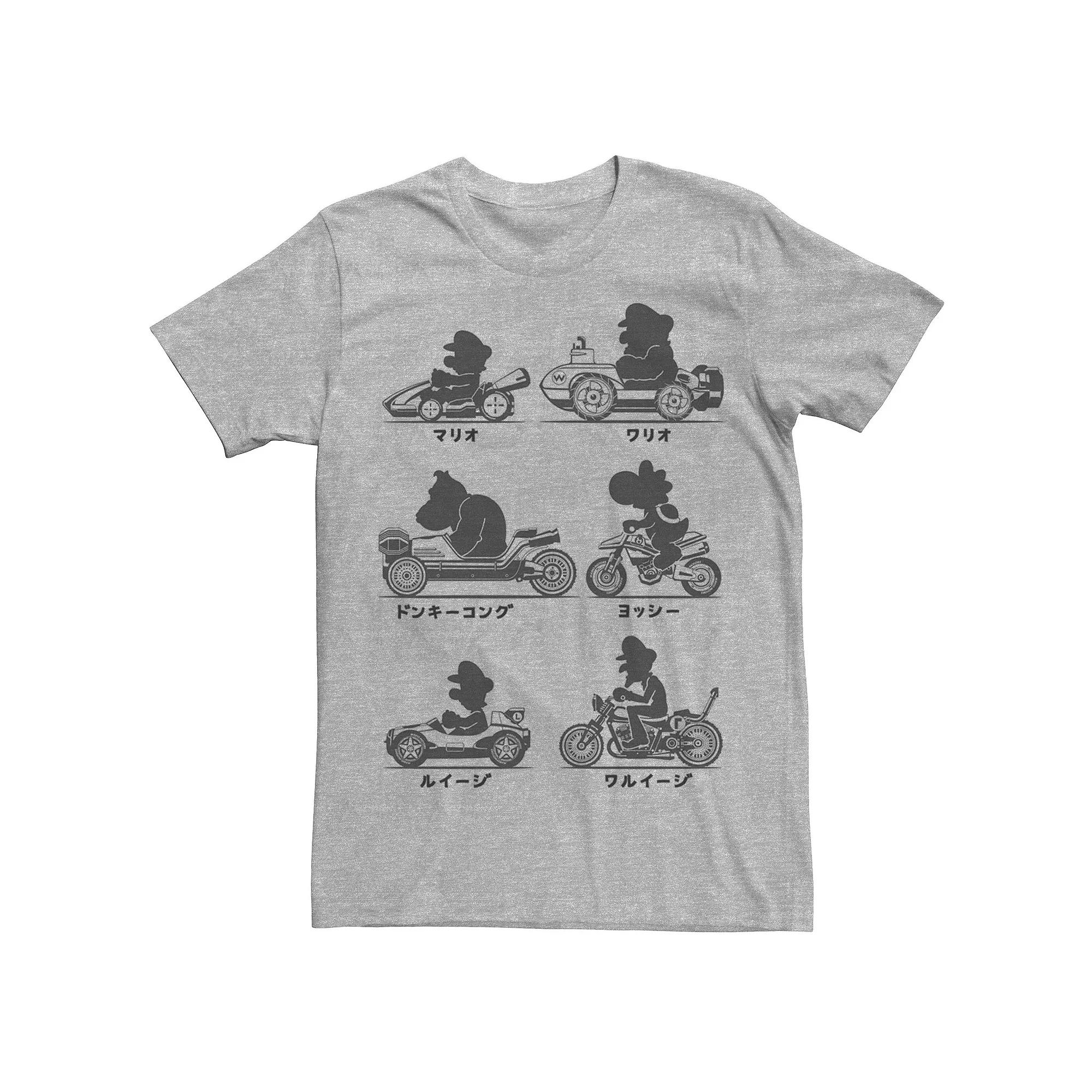 Men's Nintendo Mario Kart Racers Silhouette Kanji Style Tee,  Product Image