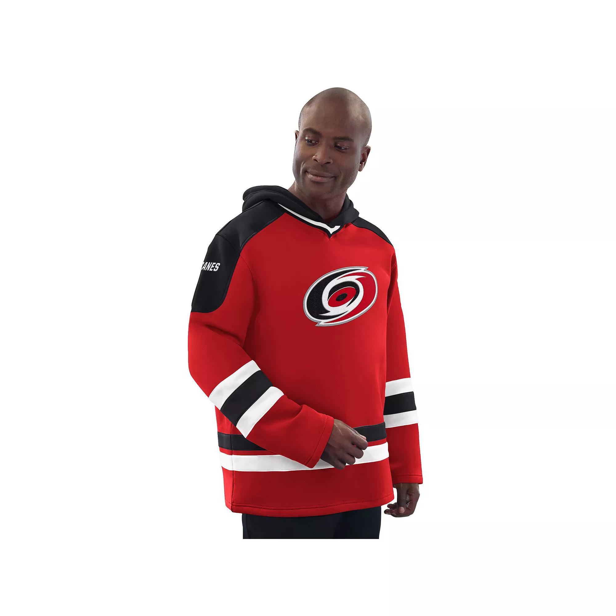 Men's Starter Red/Black Carolina Hurricanes Hockey Pullover Hoodie, Size: Large Product Image