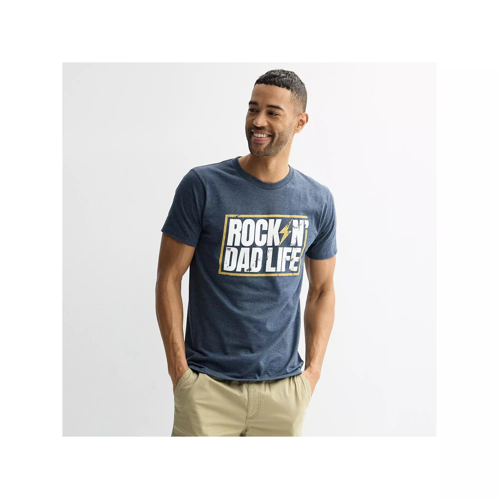 Men's Melmarc "Rock N' Dad Life" Father's Day Graphic Tee, Size: Large, Blue Product Image