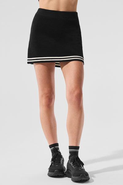 Tennis Club Sweater Knit Skirt - Black/Ivory Product Image