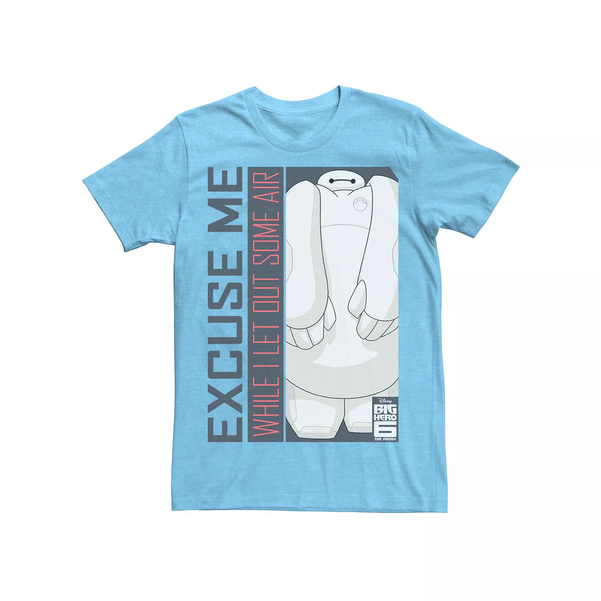 Disney's Big Hero 6 TV Series Baymax Men's Excuse Me Tee, Size: Large, Light Blue Product Image