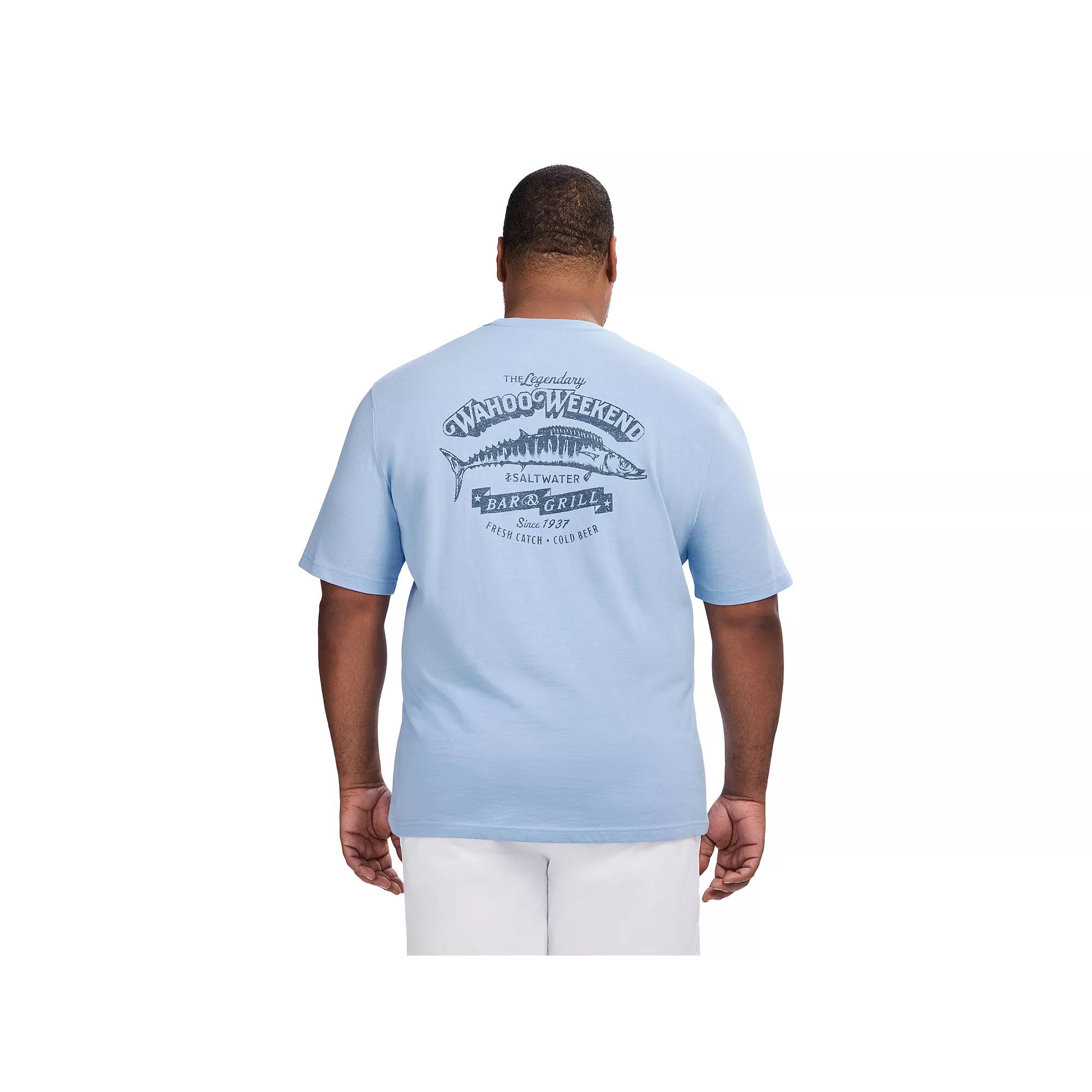 Big & Tall IZOD Saltwater Soft Wash Short Sleeve Graphic Tee, Men's, Size: 2XB, Placide Blue Product Image