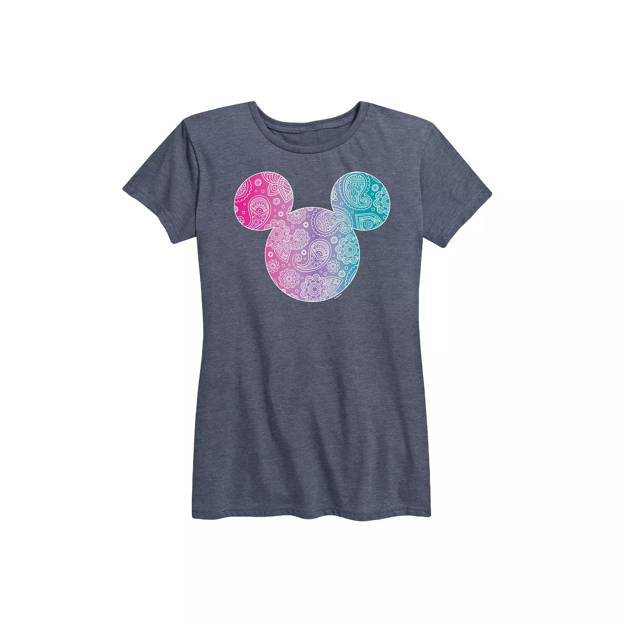 Disney's Mickey Mouse Women's Bandana Pattern Graphic Tee,  Product Image