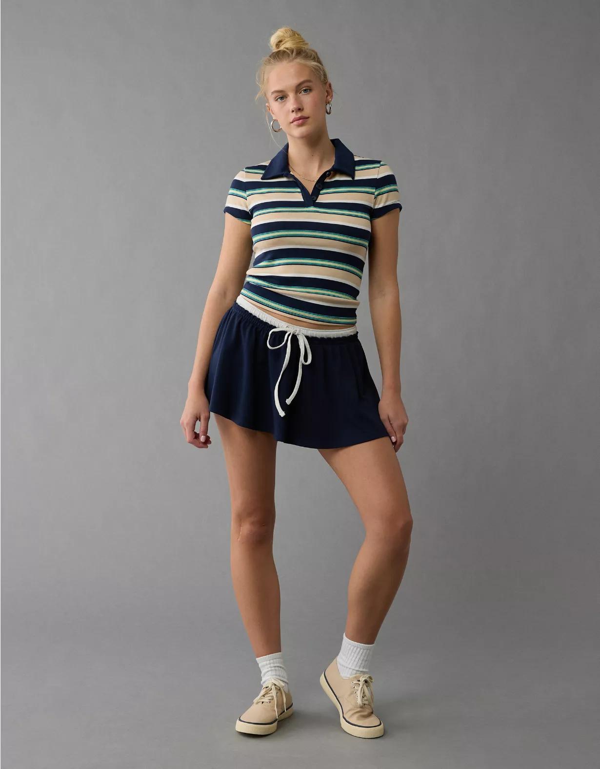 AE High-Waisted Knit Mini Skort Product Image