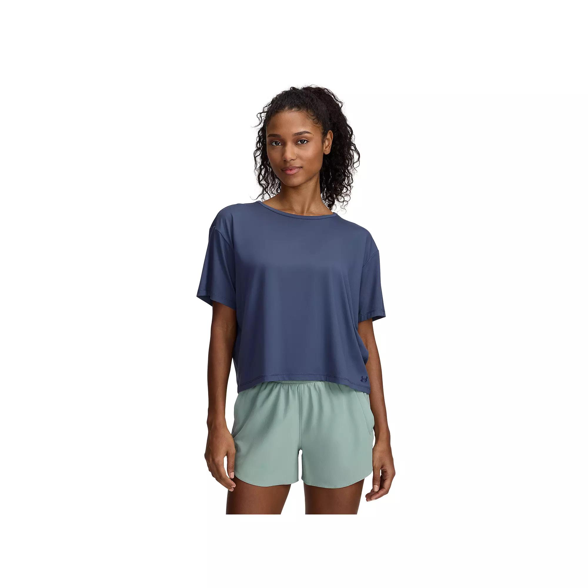 Women's Under Armour Motion Short Sleeve Tee, Size: Large, Downpour Gray Product Image