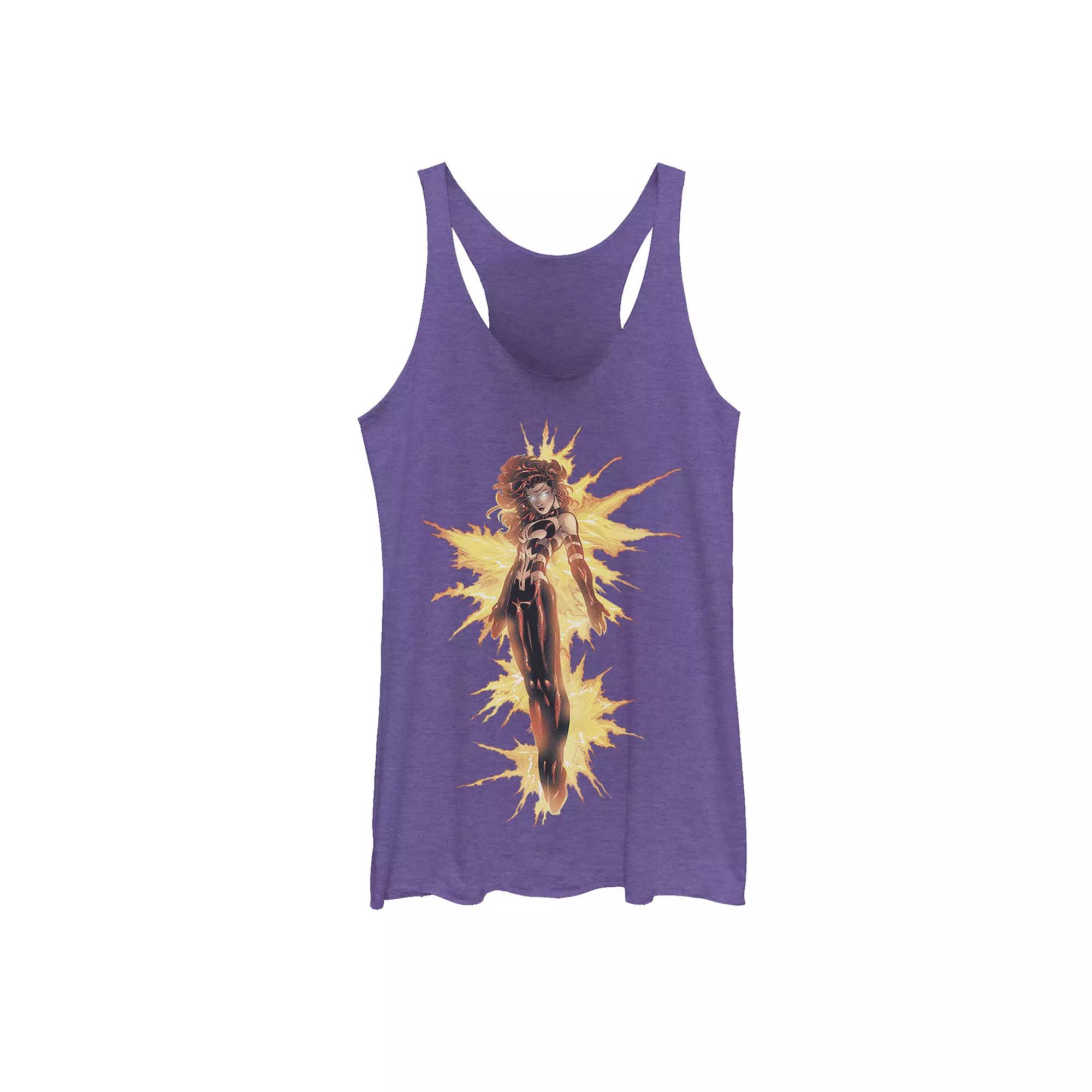 Juniors' Marvel X-Men Phoenix Jean Grey On Fire Graphic Tank Top, Girl's, Size: XS, Purple Grey Product Image