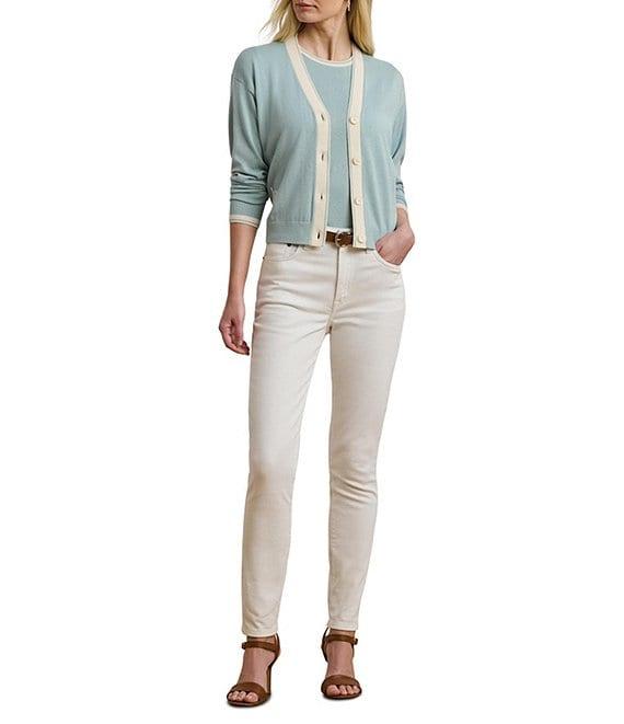 Lauren Ralph Lauren Knit V-Neck Long Sleeve Cardigan Product Image