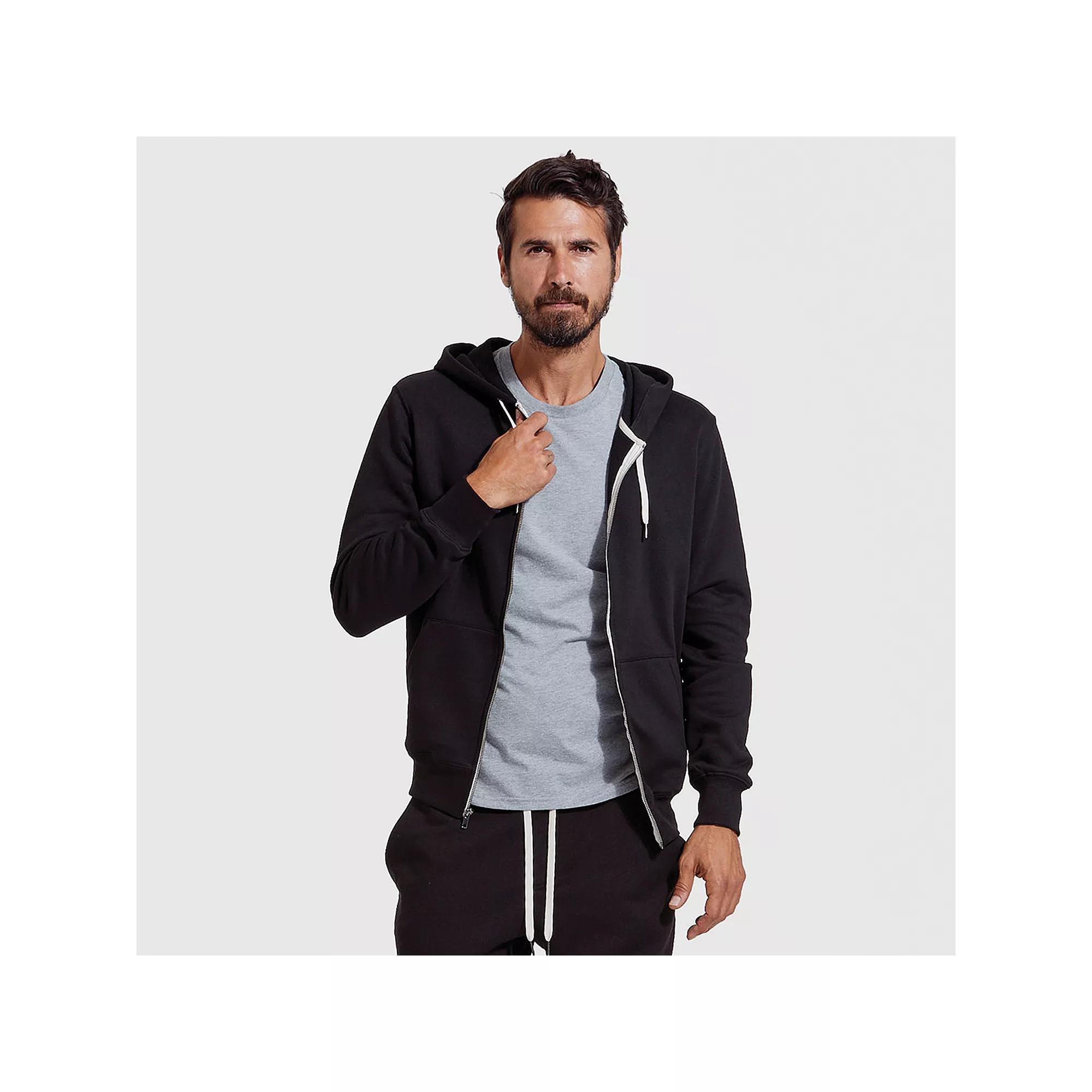 Men's True Classic French Terry Zip-Up Drawstring Hoodie,  Product Image