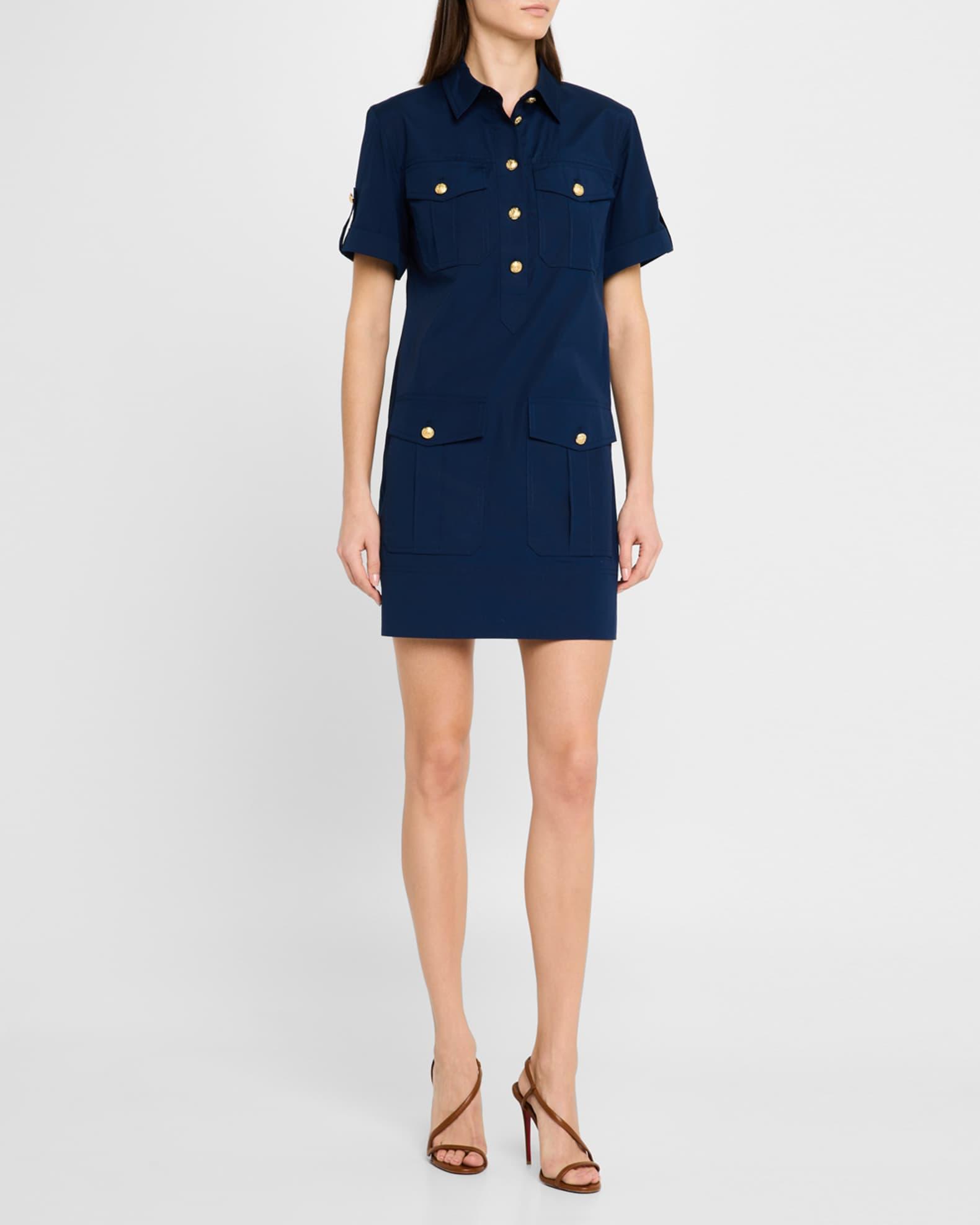 Lucca Short-Sleeve Cotton Shirtdress Product Image