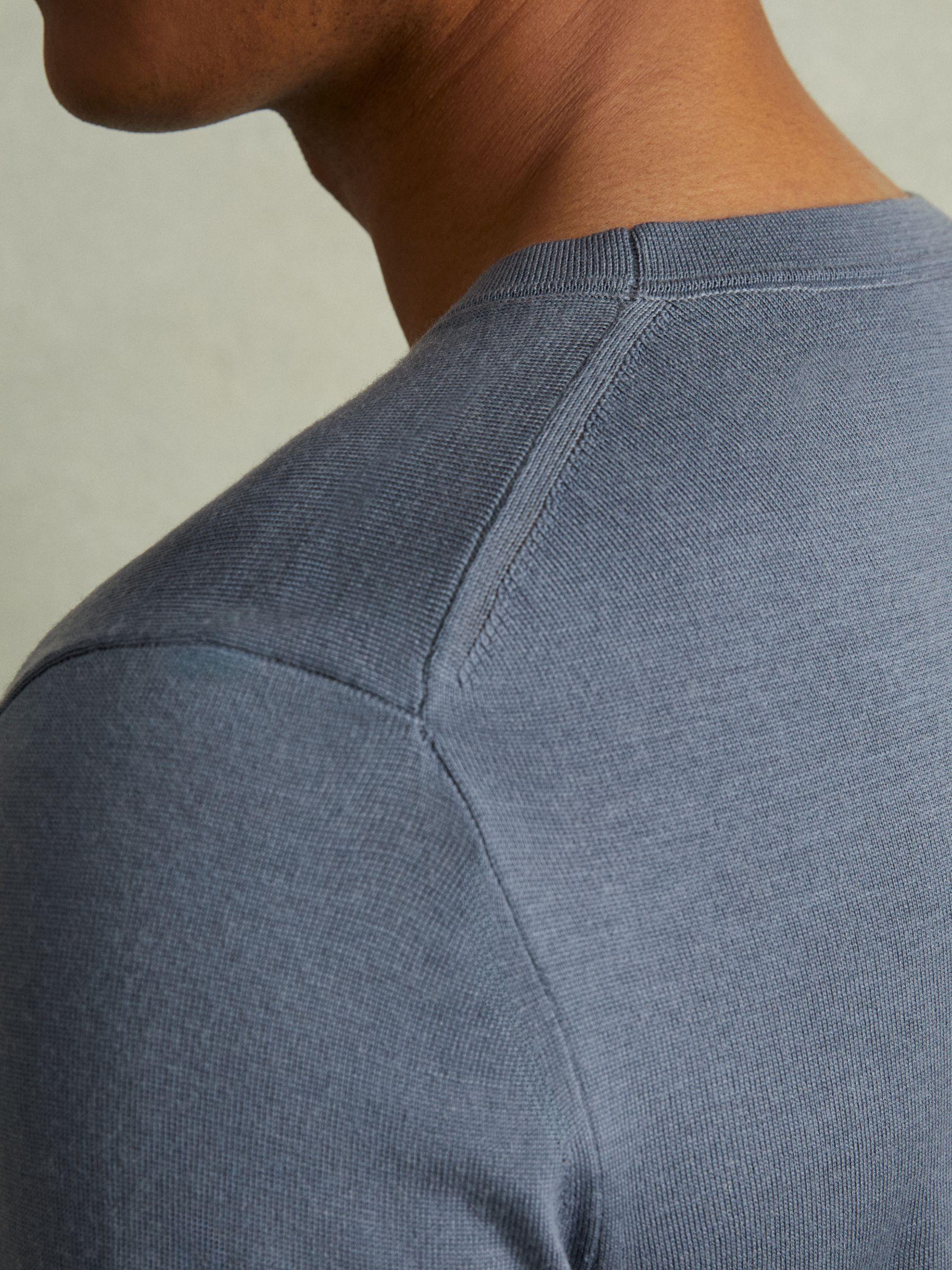 Merino Wool Crew Neck Jumper in Airforce Blue Product Image