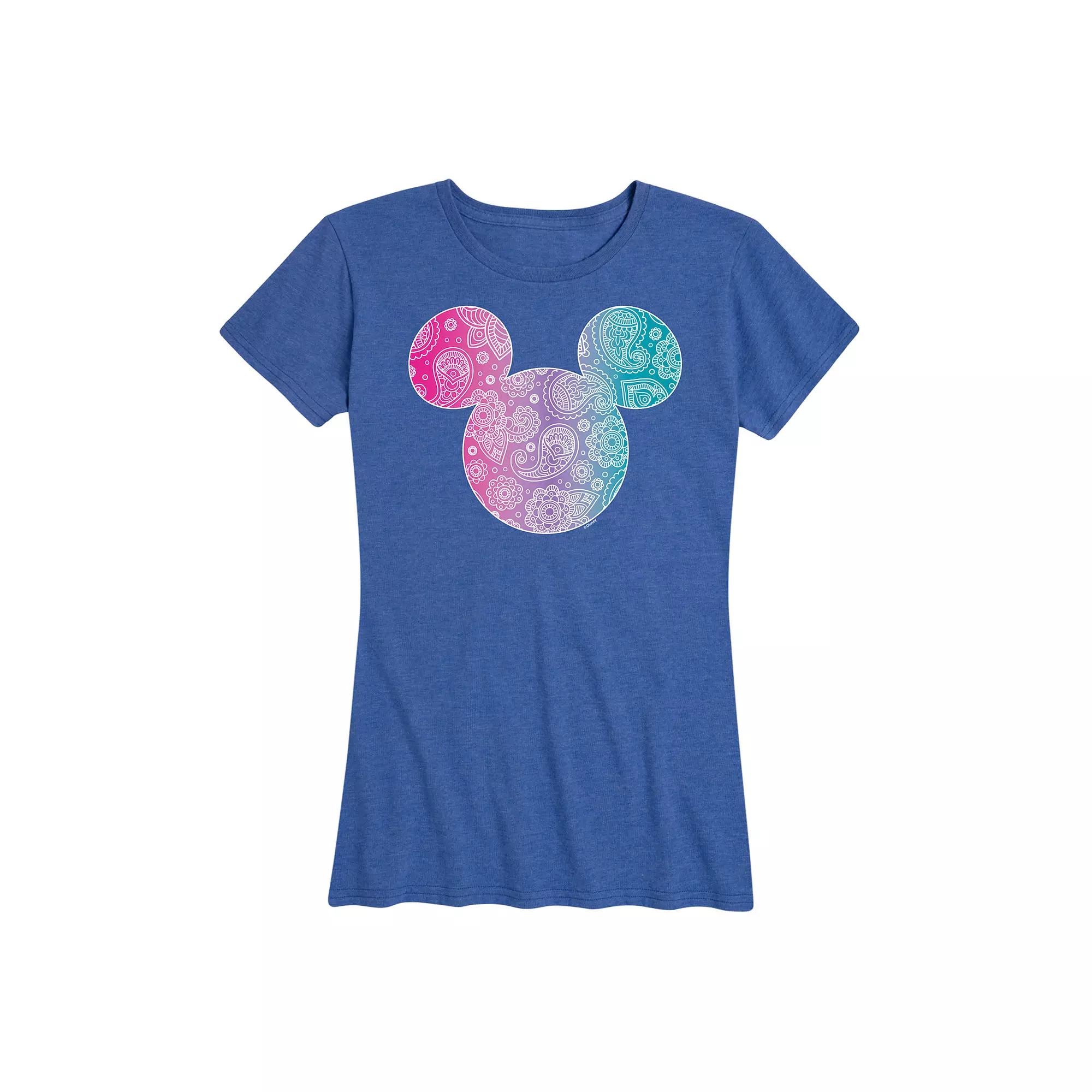 Disney's Mickey Mouse Women's Bandana Pattern Graphic Tee,  Product Image