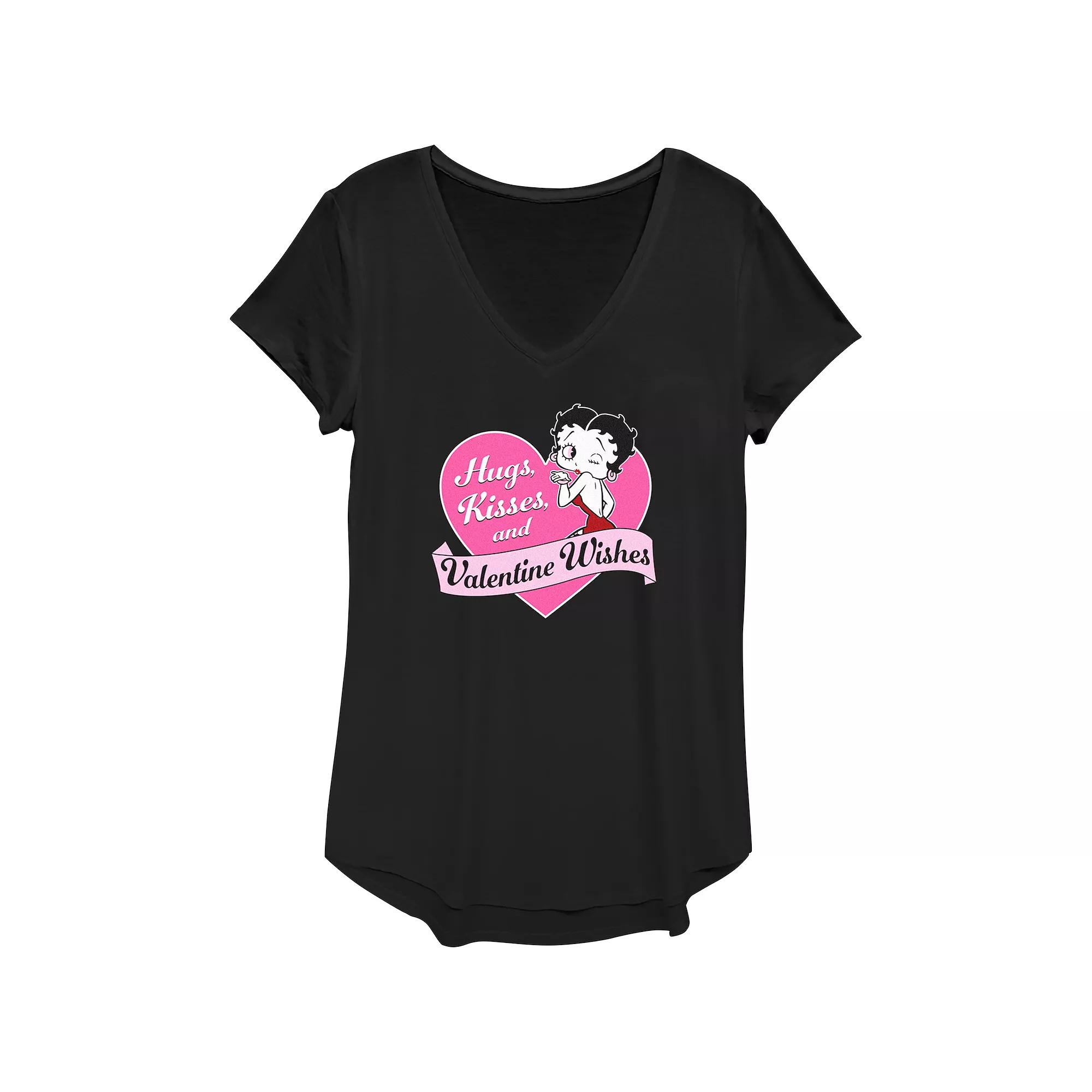 Women's Betty Boop Valentine Wishes Graphic Tee, Girl's,  Product Image