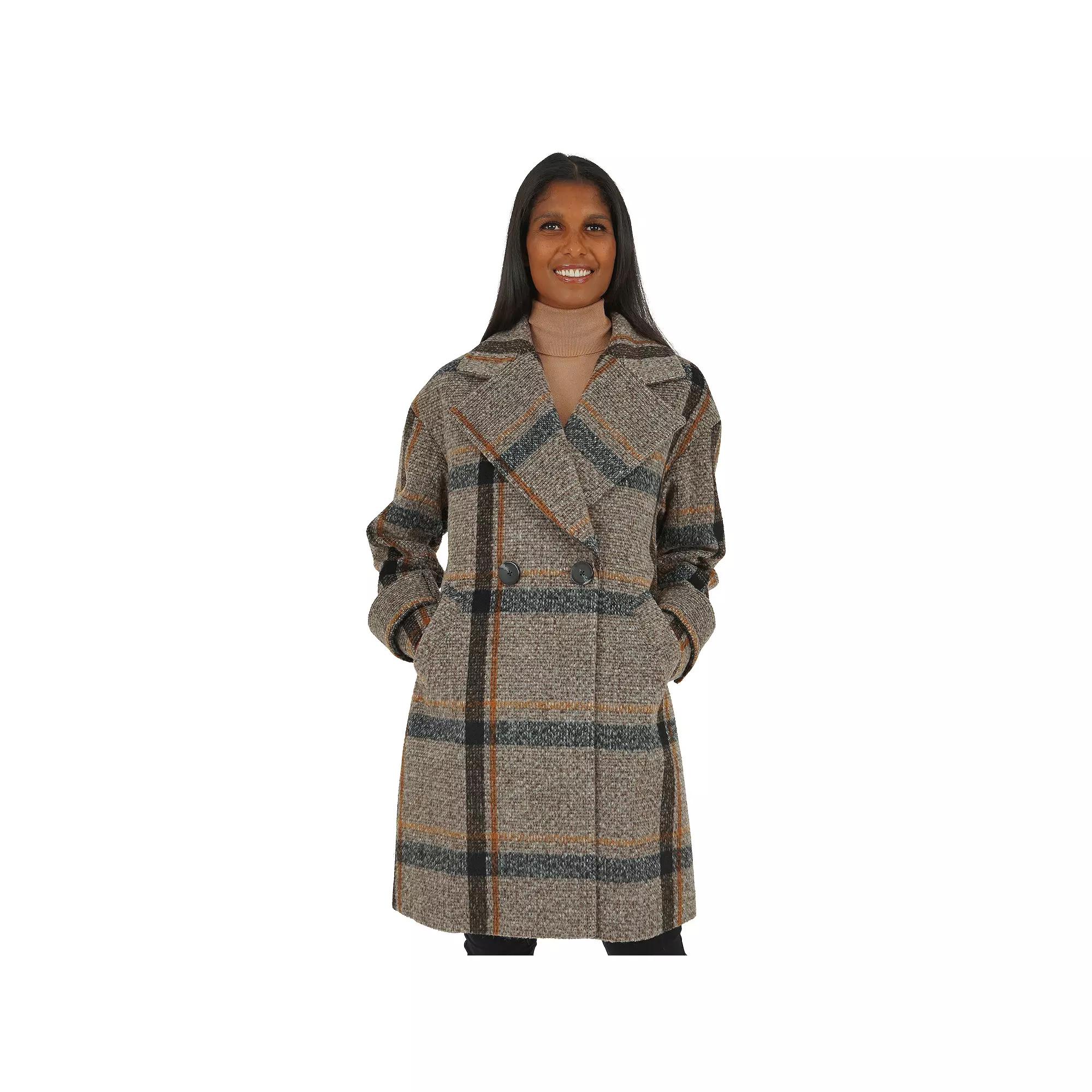 Women's Fleet Street Long Double Breasted Boucle Coat,  Product Image