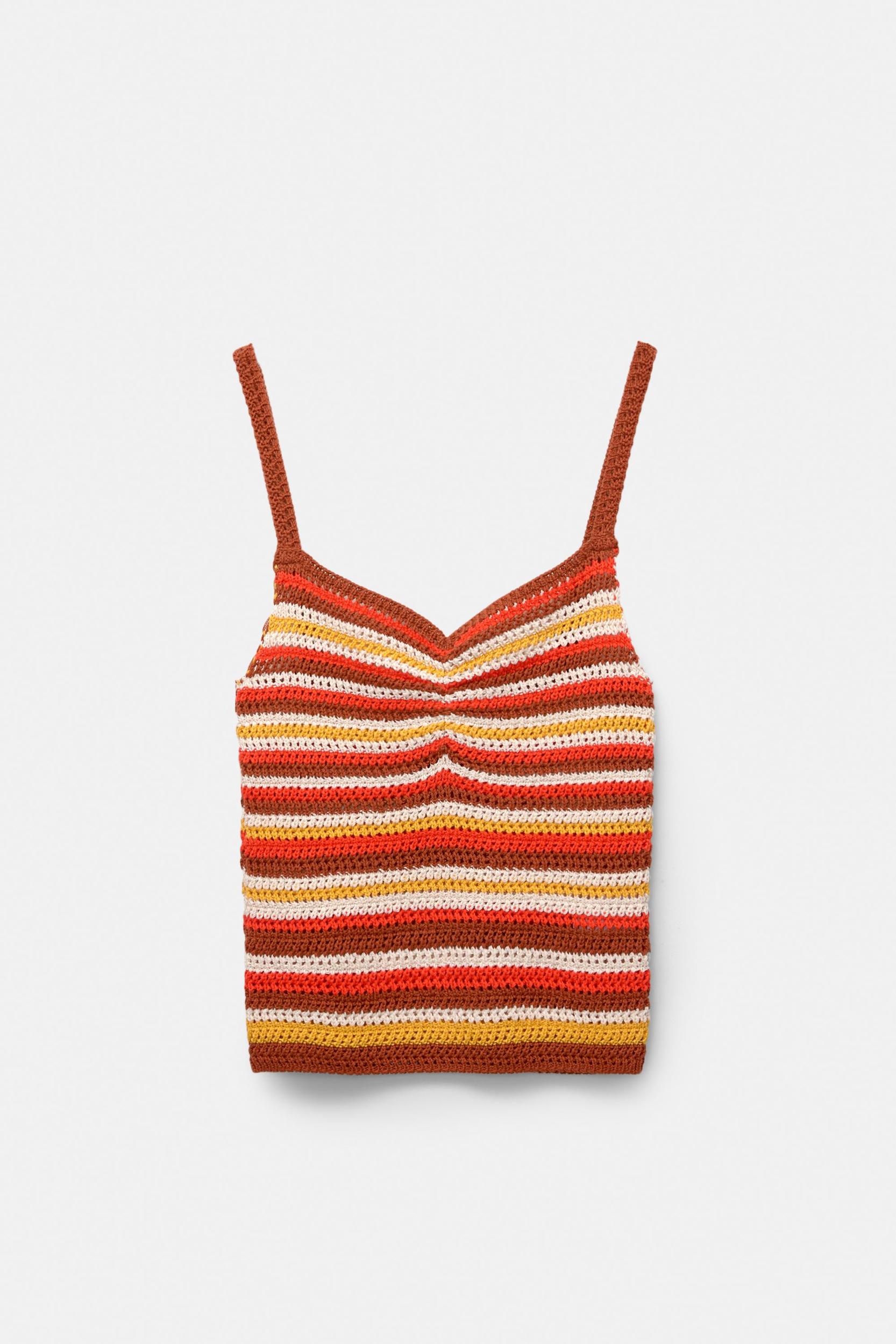 Striped crochet top Product Image
