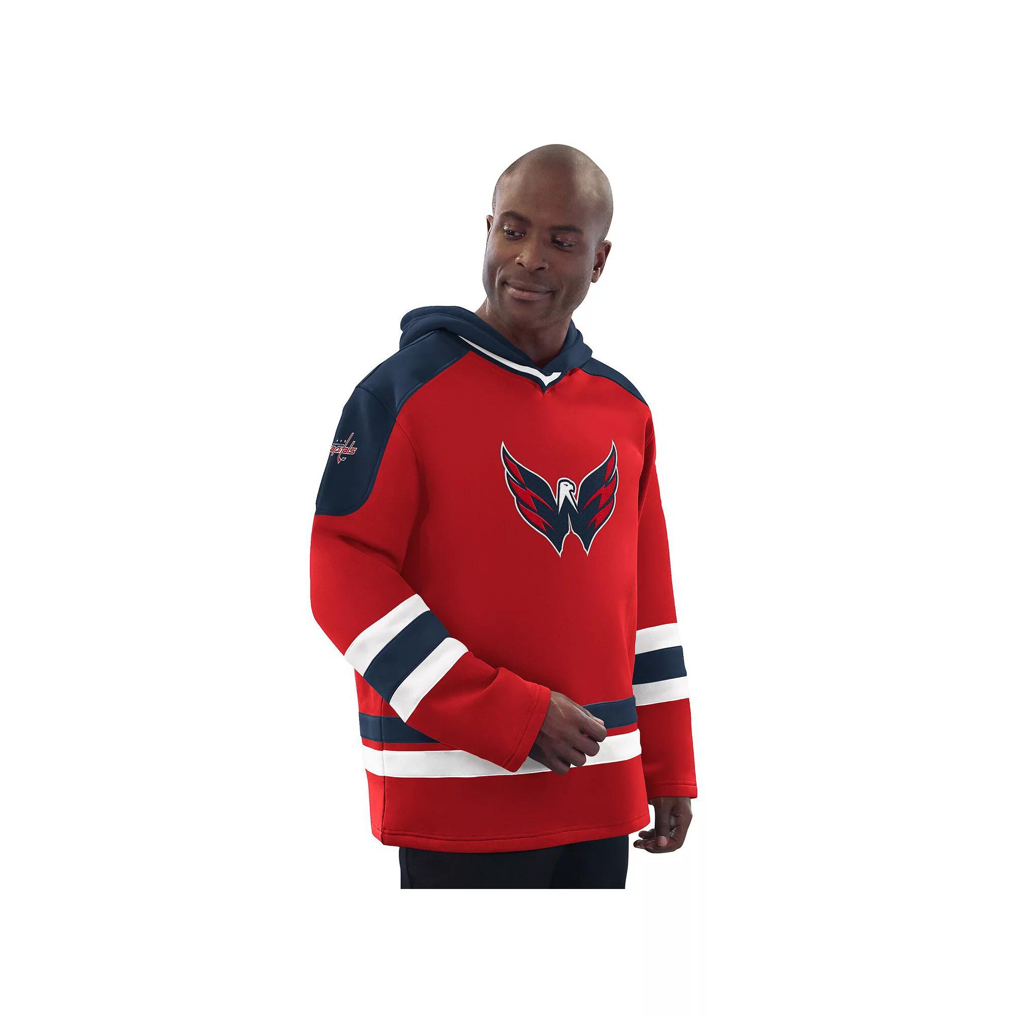 Men's Starter Red/Navy Washington Capitals Hockey Pullover Hoodie,  Product Image