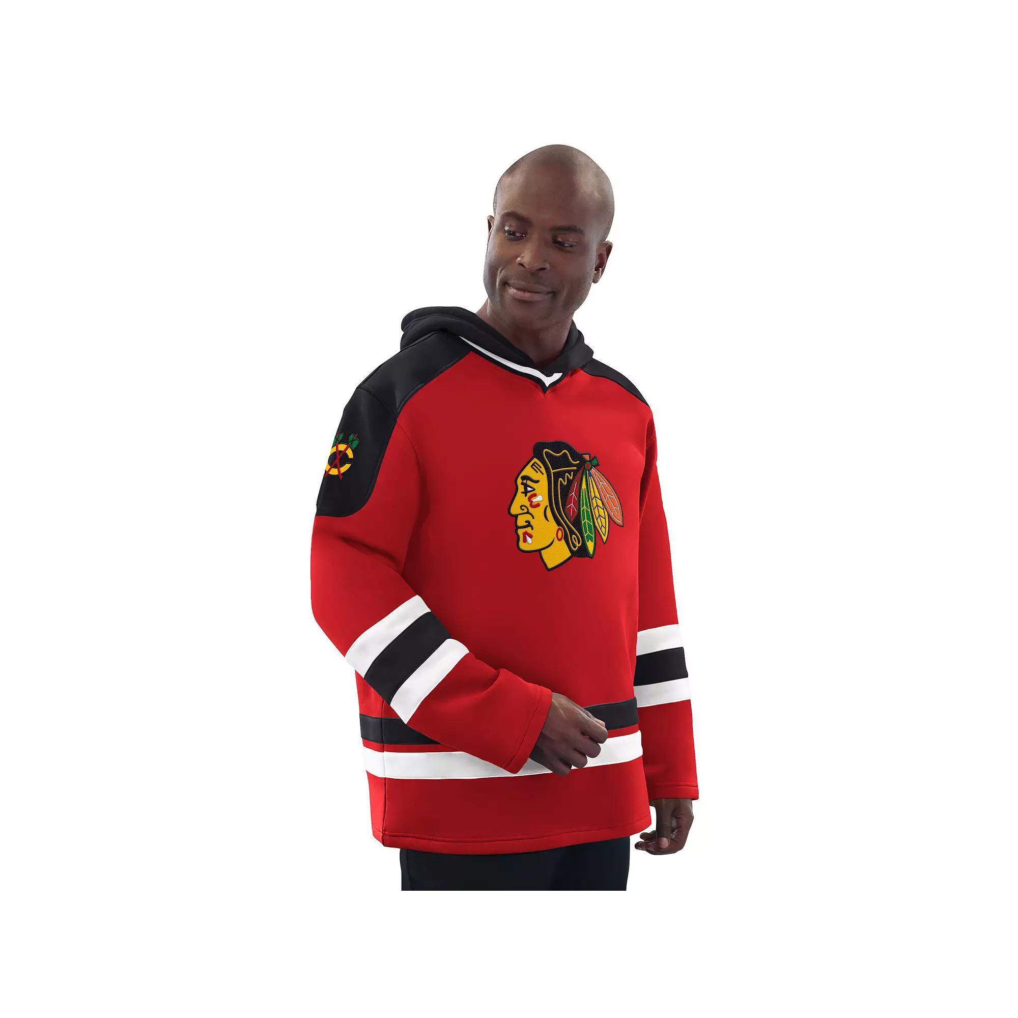 Men's Starter Red/Black Chicago Blackhawks Hockey Pullover Hoodie,  Product Image