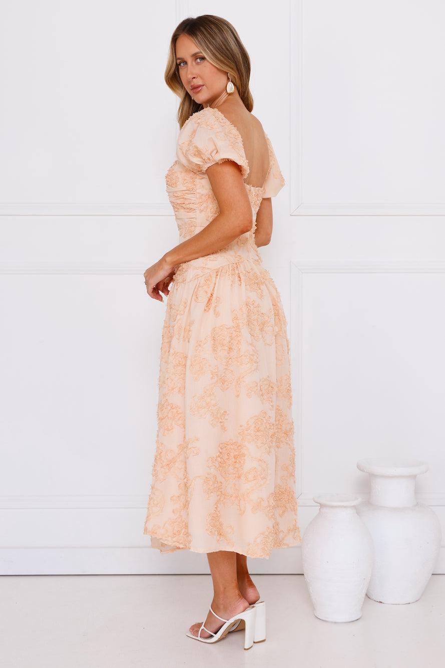 Experience Best Dressed Midi Dress Peach Product Image