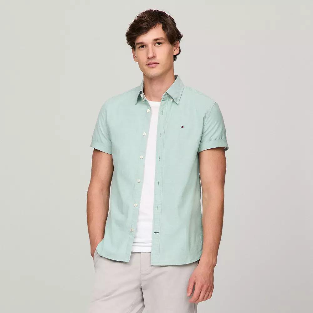Men's Tommy Hilfiger Short Sleeve Original Stretch Oxford Shirt,  Product Image