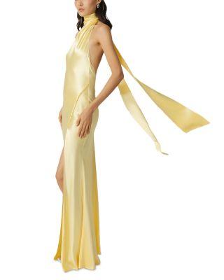 Penelope Satin Halter Neck Gown Product Image