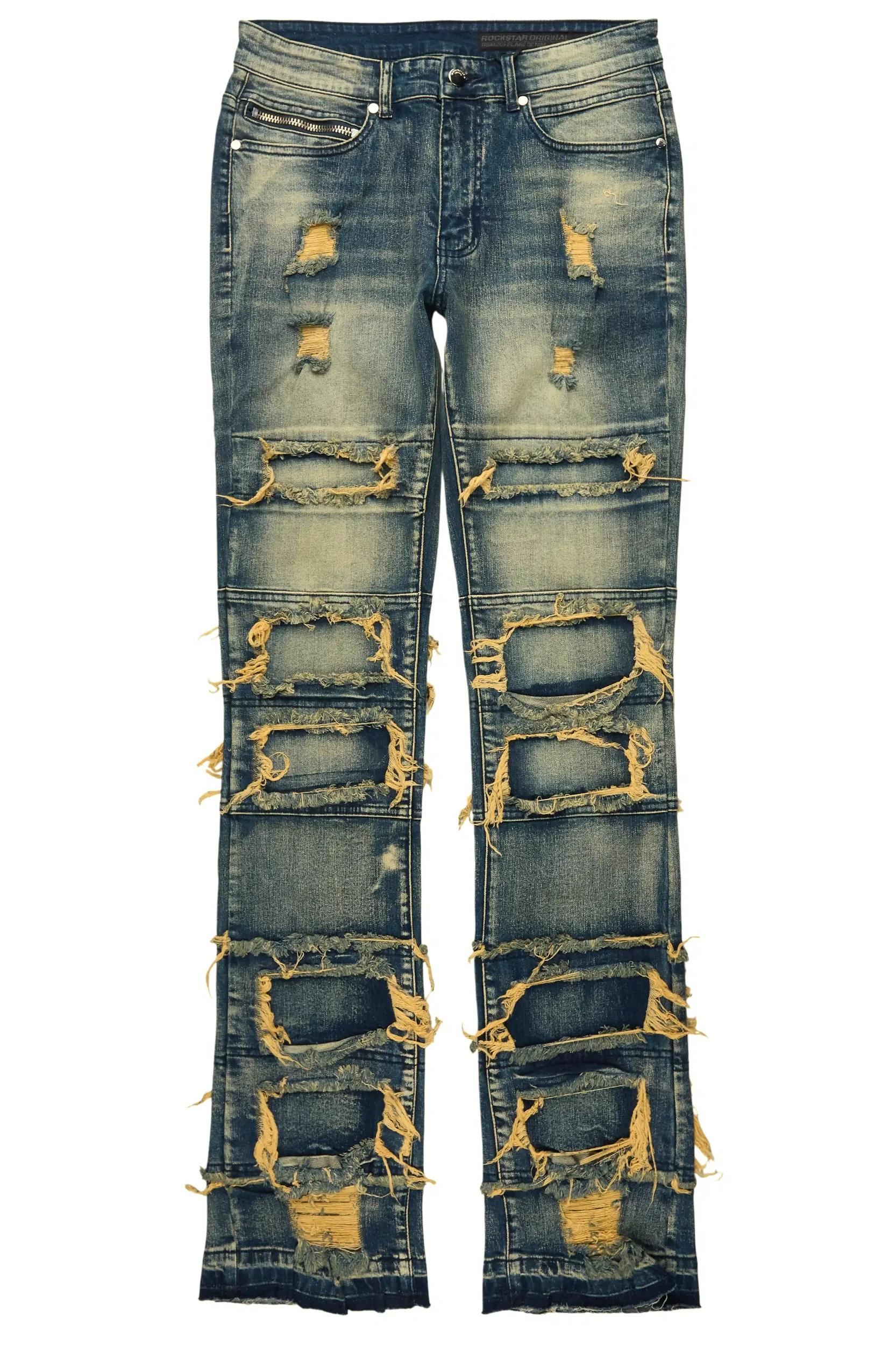 Vasco Tint Blue Stacked Flare Jean Male Product Image