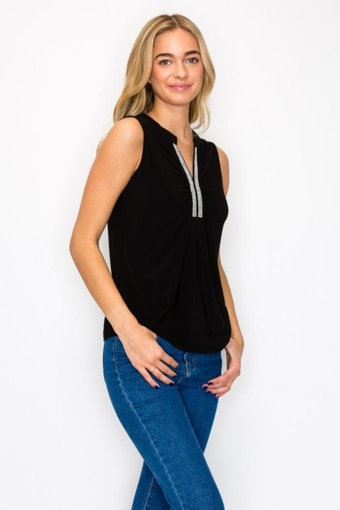 Embellished Neck Tank Top Product Image