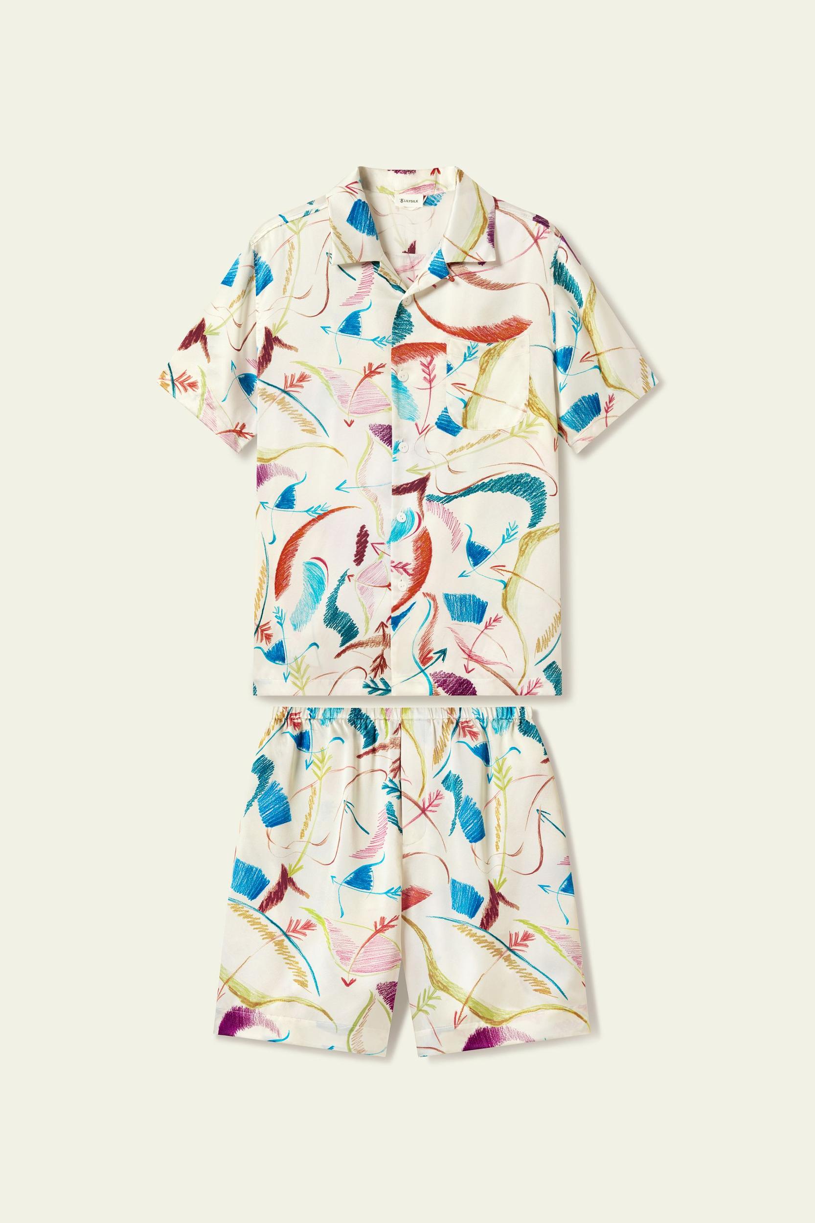 Sagittarius Men’s Short Silk Pajama Set Product Image