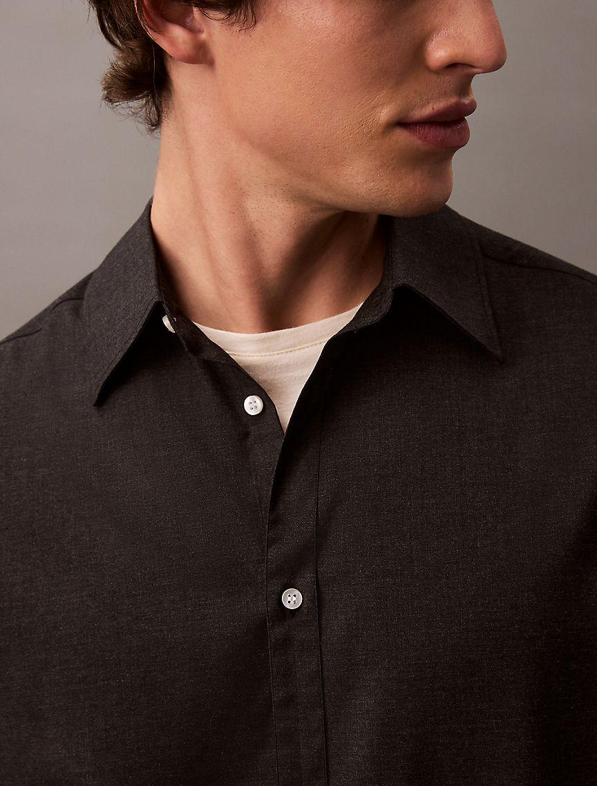 Relaxed Wool Blend Button-Down Shirt Product Image