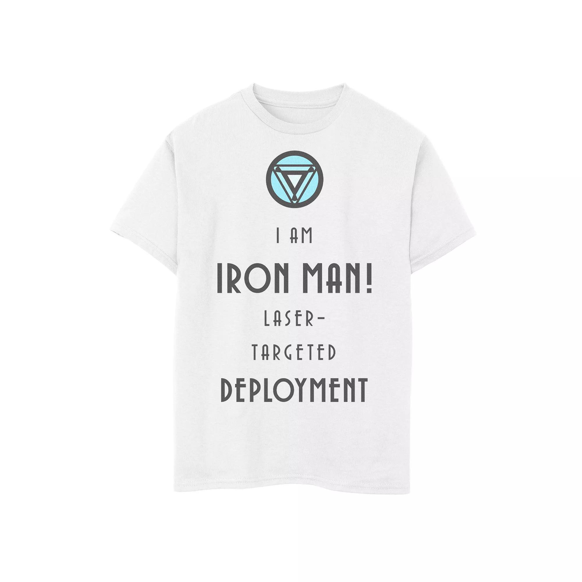 Boys 6-20 Marvel Iron Man Laser-Targeted Deployment Text Graphic Tee, Boy's,  Product Image