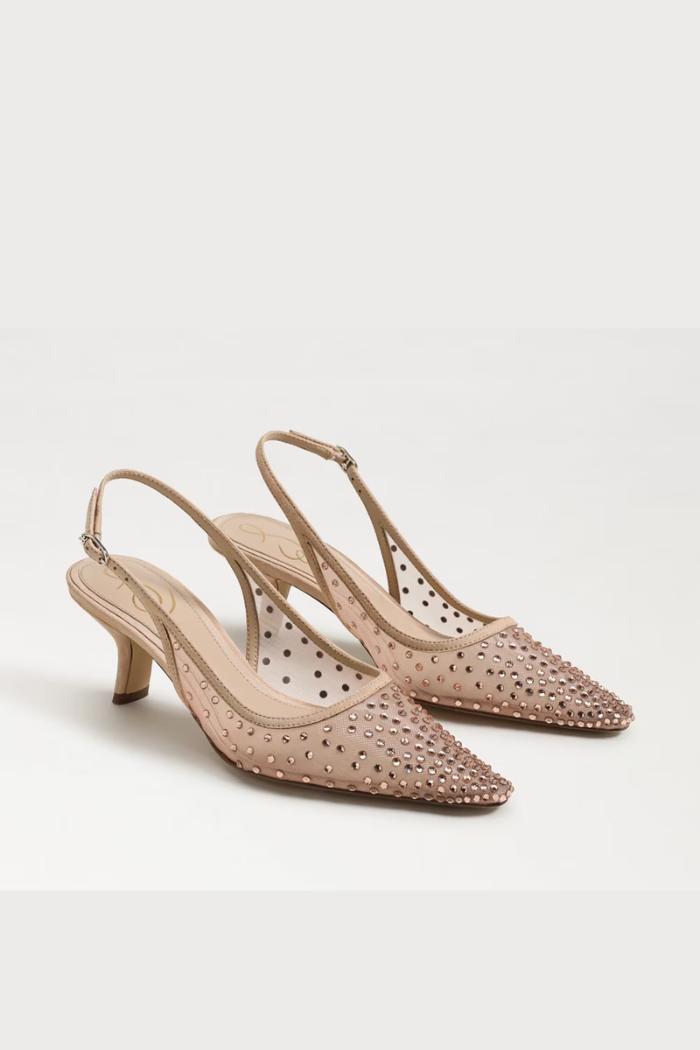 Bianka Mesh Slingback Heel- Tan Mesh Product Image