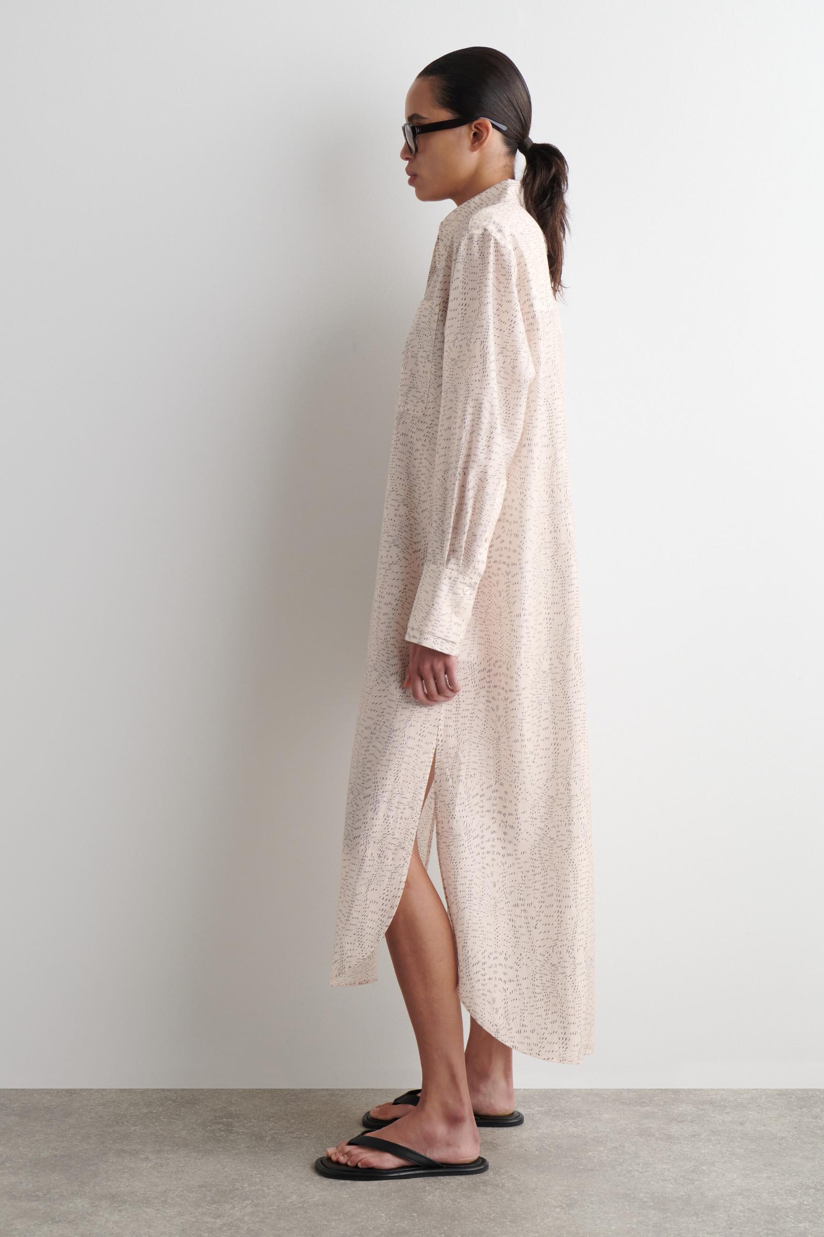 PRINTED FLUID SHIRT DRESS Product Image