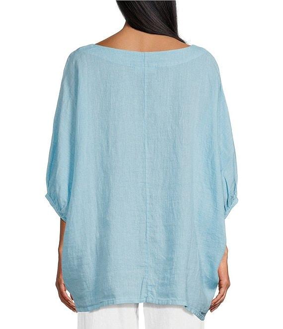 Bryn Walker Light Linen Round Neck Elbow Dolman Sleeve Tunic Product Image