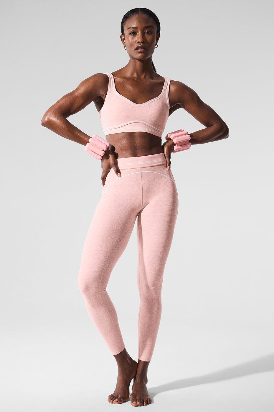 Alosoft High-Waist Heart Throb Legging - Pink Quartz Heather/White Product Image