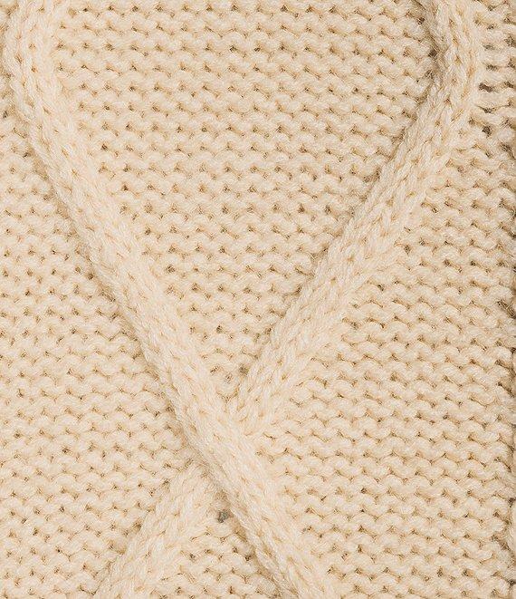 Sugarlips Plus Size Puffed Sleeve Cable Knit Sweater Product Image