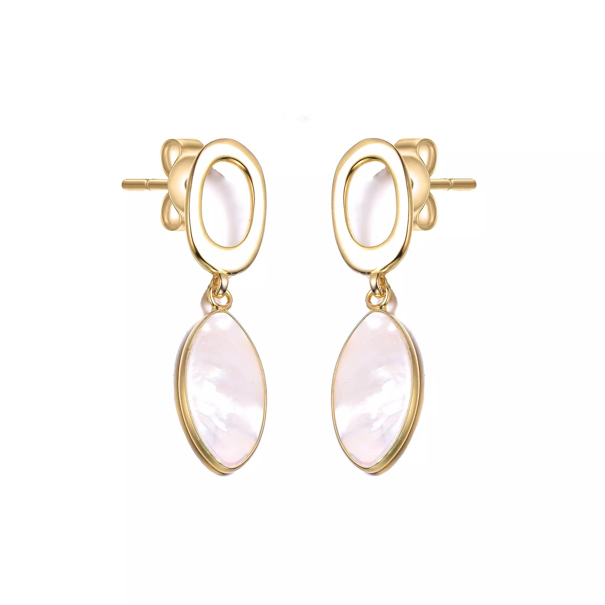 14k Gold over Sterling Silver Freshwater Simulated Pearl Drop Earrings, Womens, Gold Tone Product Image