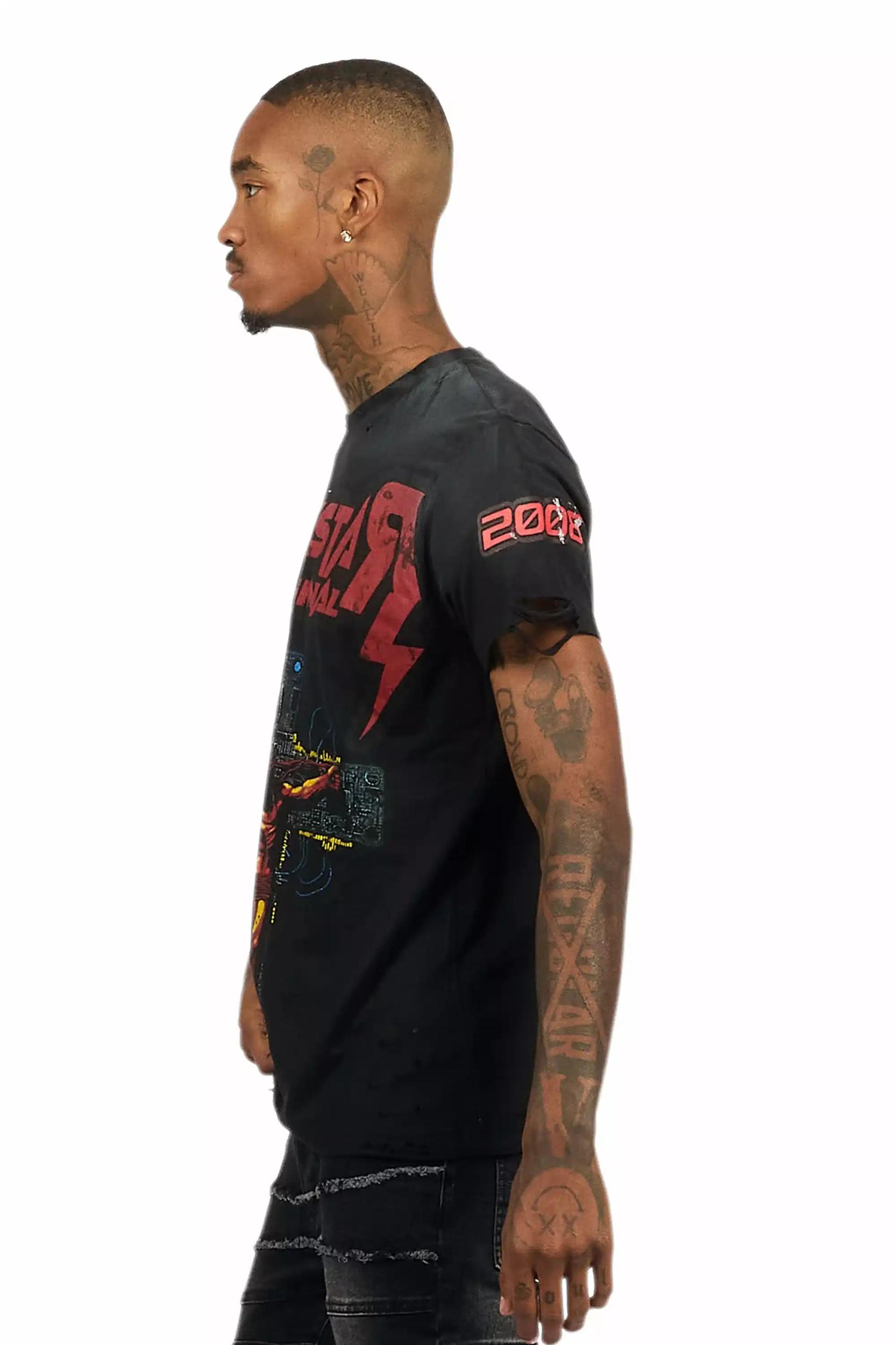 Javion Black Graphic T-Shirt Male Product Image