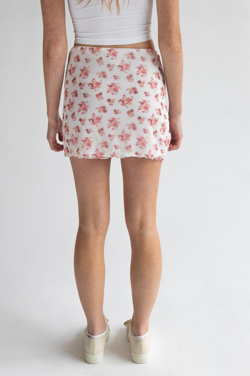 Floral Mesh Mini Skirt Product Image