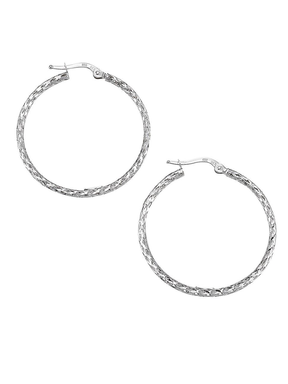 Womens 14K Gold Openwork Hoop Earrings Product Image