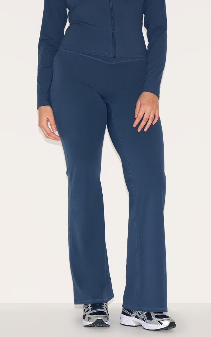 Midnight Blue Sculpt Wrap Waist Yoga Pants Product Image