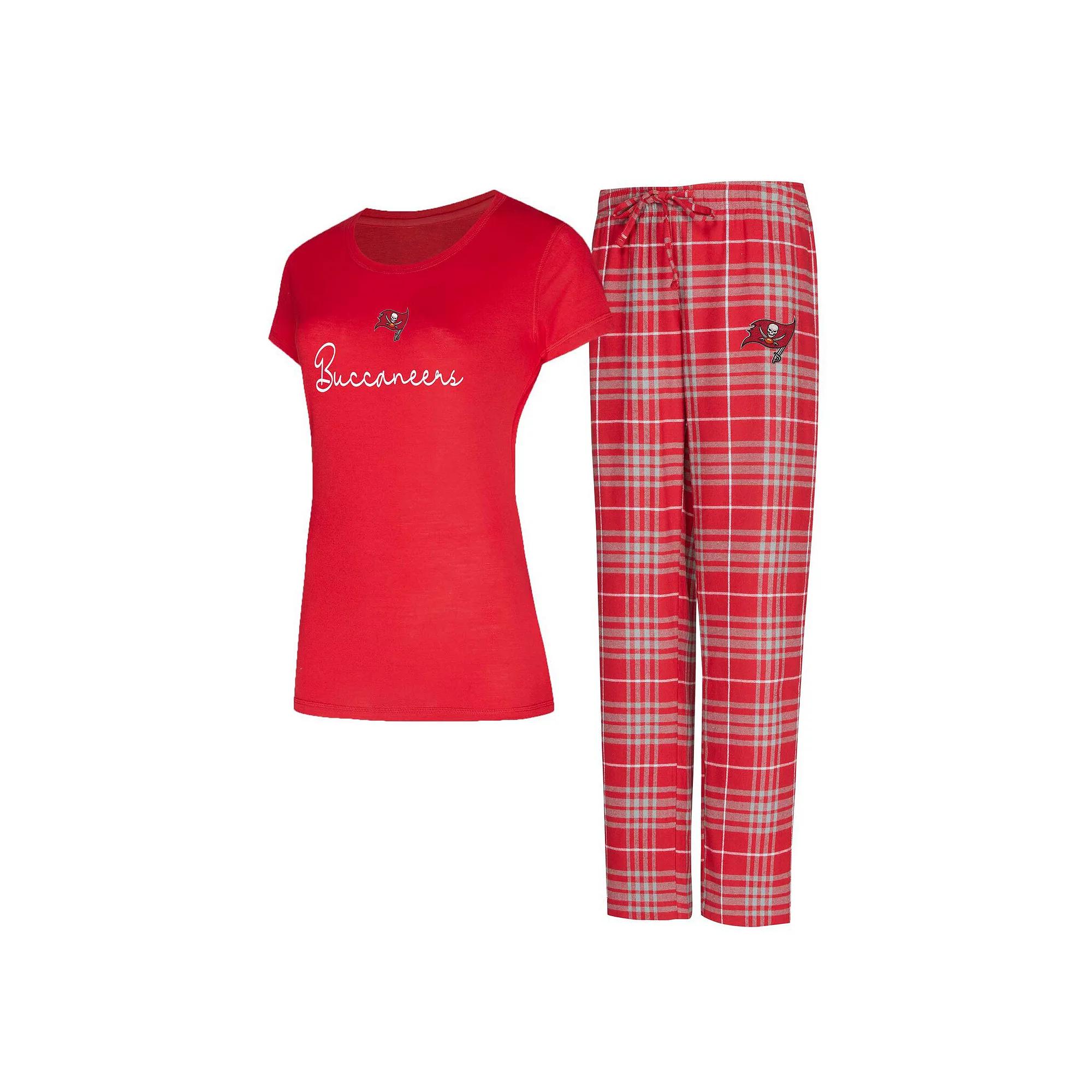 Women's Concepts Sport Tampa Bay Buccaneers Vector T-Shirt & Flannel Pants Sleep Set, Size: XL, Red Product Image