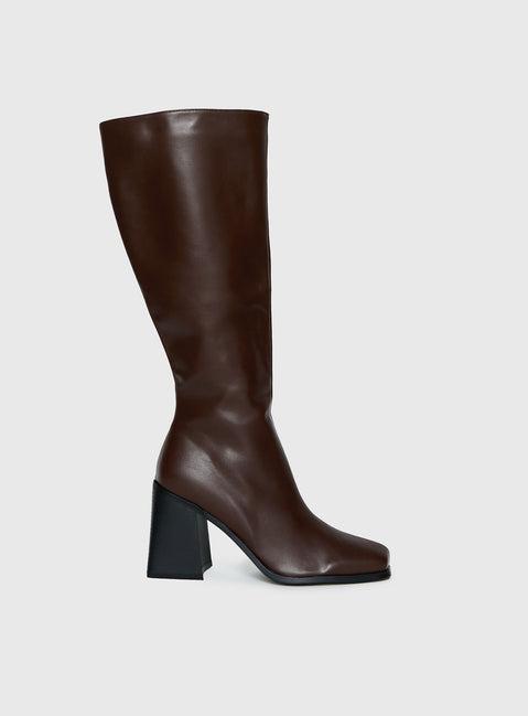 Renzo Knee High Boots Brown Product Image