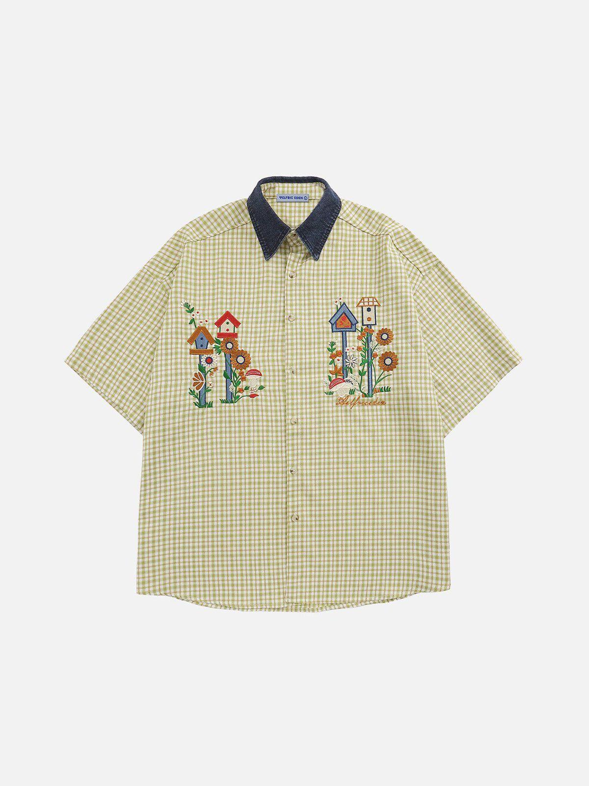 Aelfric Eden Plaid Embroidery Shirt Product Image