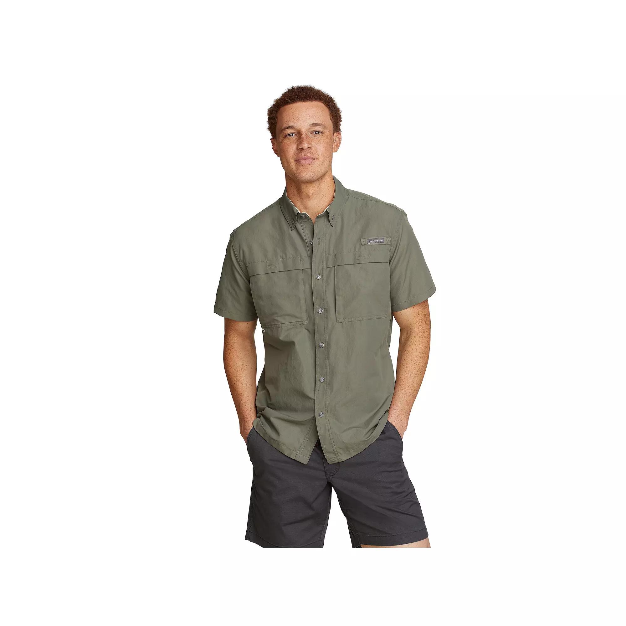 Big & Tall Eddie Bauer Ripstop Guide Short Sleeve Button Down Shirt, Men's,  Product Image