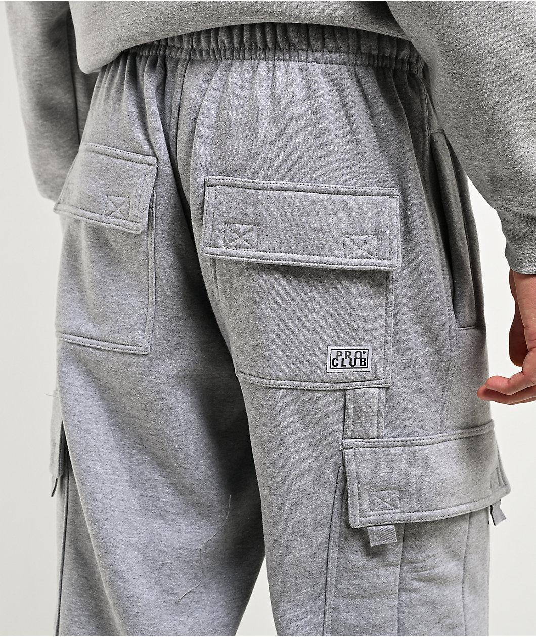 Pro Club Grey Cargo Sweatpants Product Image