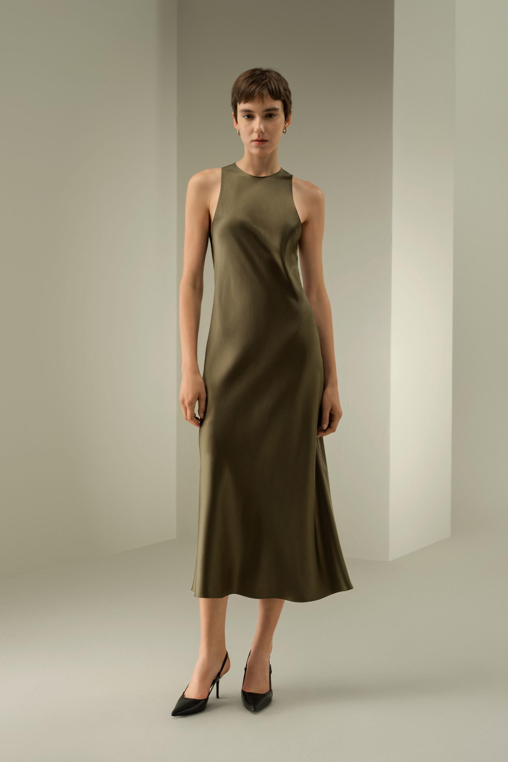 LILYSILK Silk Maxi Dress - Female - Pine 100% Premium Silk - Ultimate Luxury Smooth Texture Maxi Dress Product Image